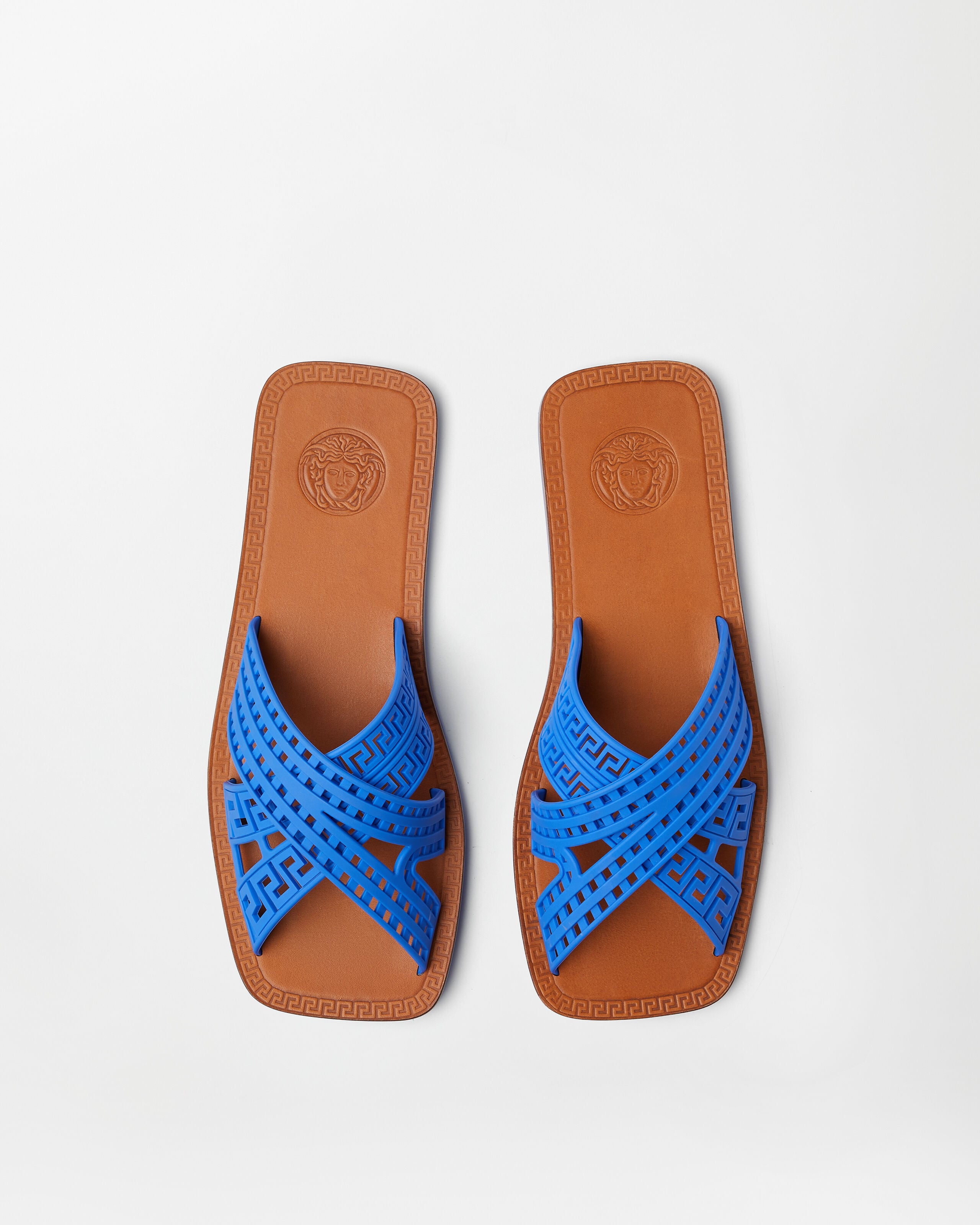 Cancun Rubber Sandals Blue | VERSACE
