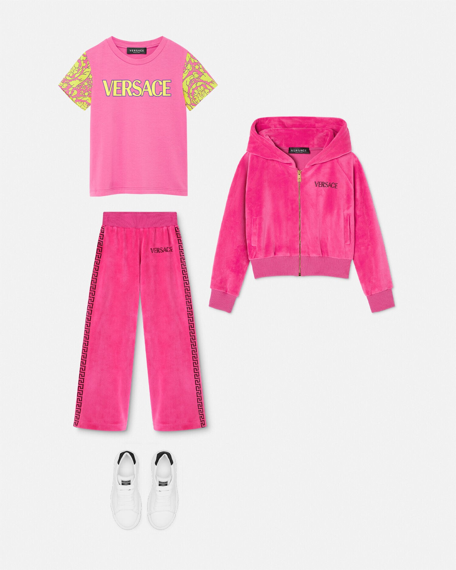 Versace Kids Versace Logo Kids Velvet Hoodie for Girls Online