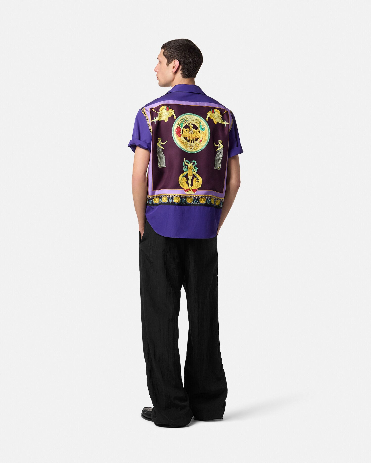 Hall of Statues Shirt Purple | VERSACE US