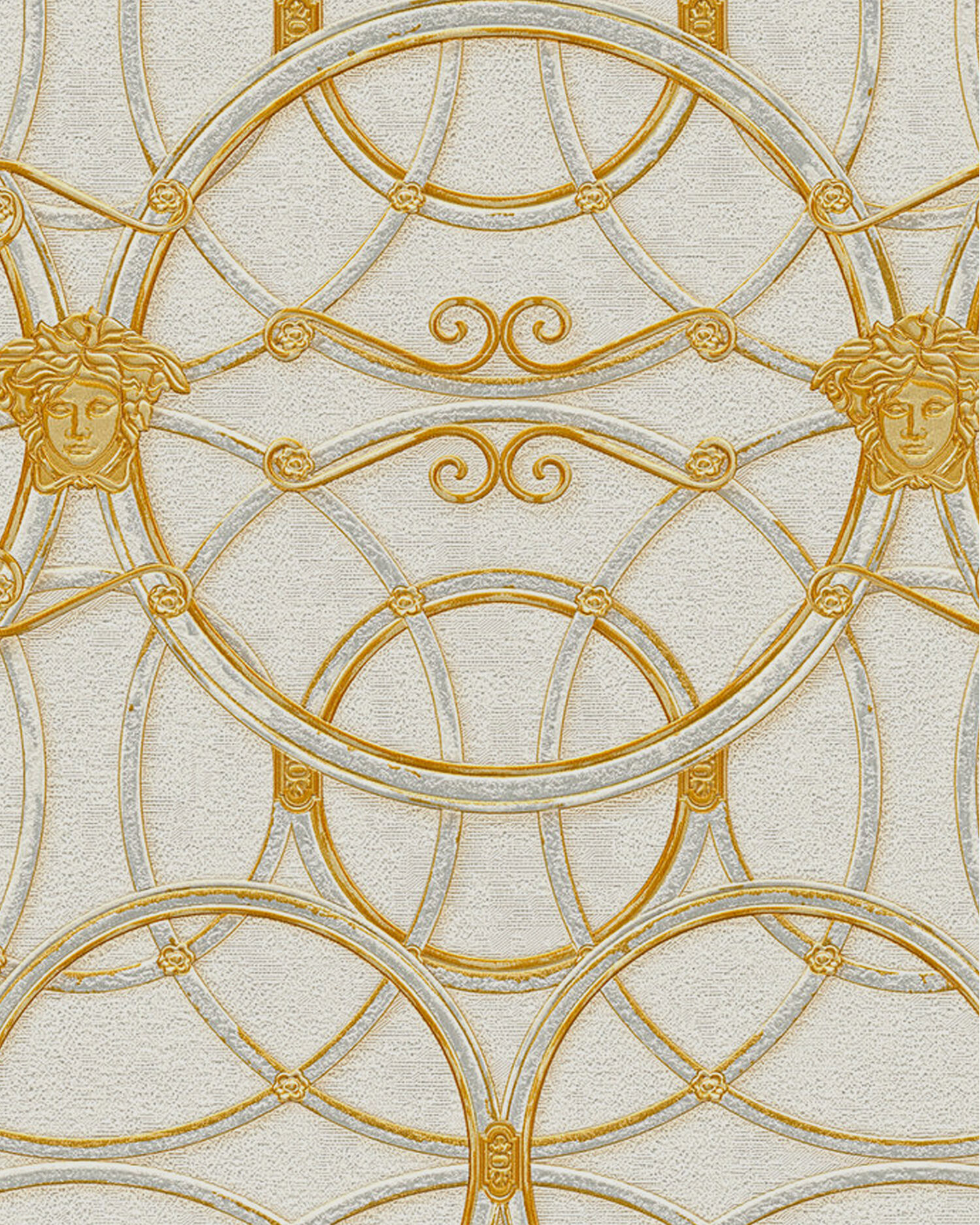 La Scala del Palazzo Print Wallpaper White VERSACE