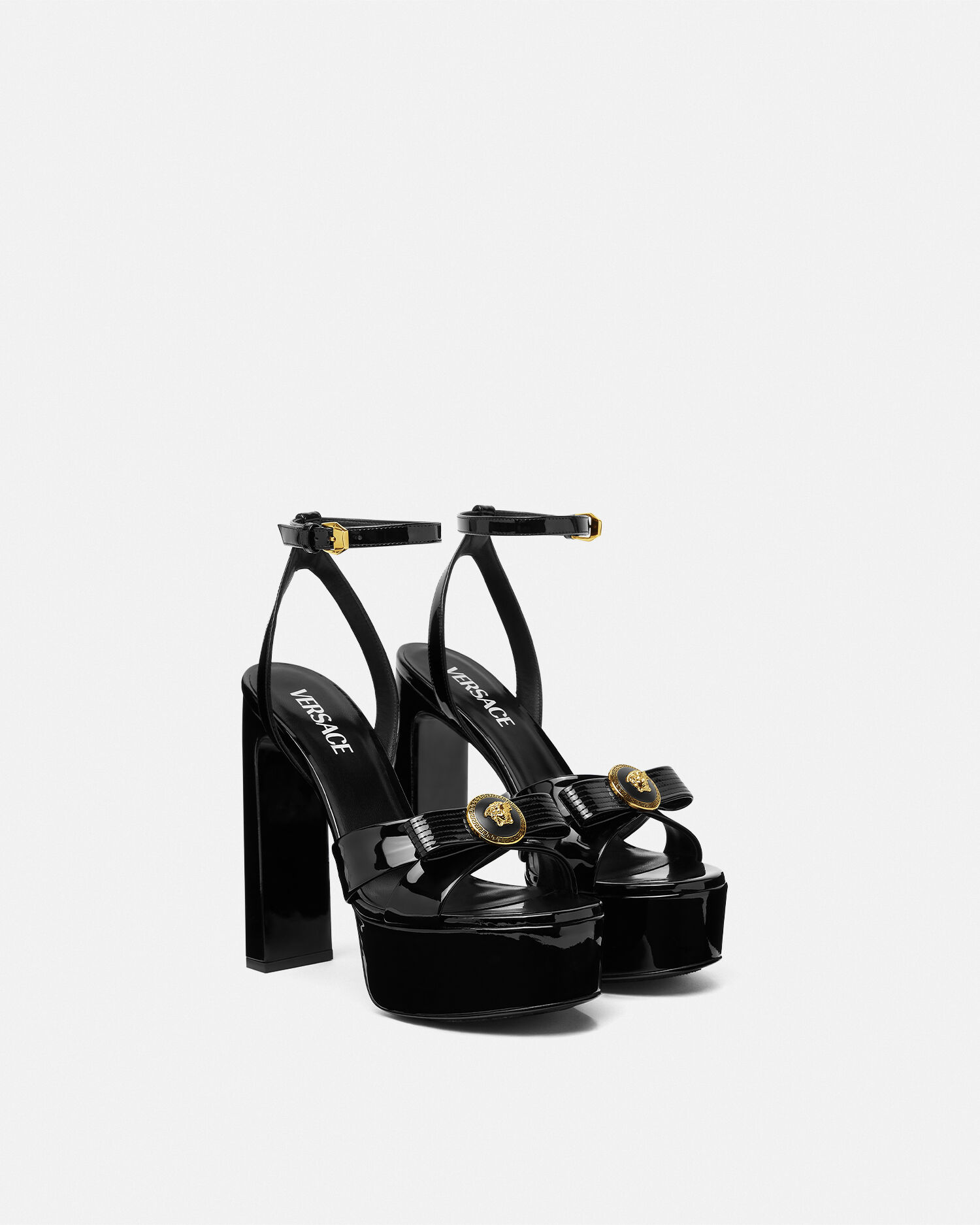 Versace black heels discount