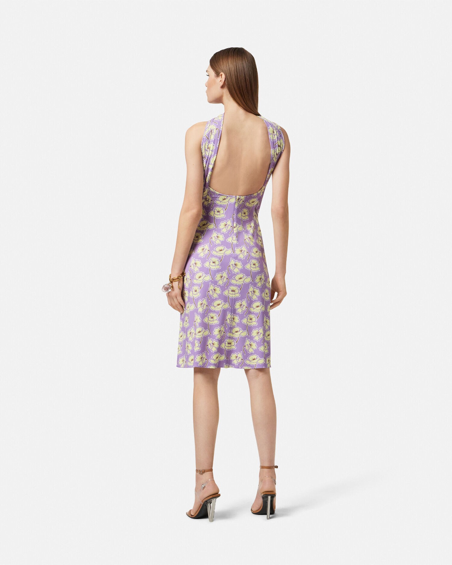 ワンピース VERSACE Midi dresses Baroque Buckle Cutout Midi Dress Black,Print | VERSACE US