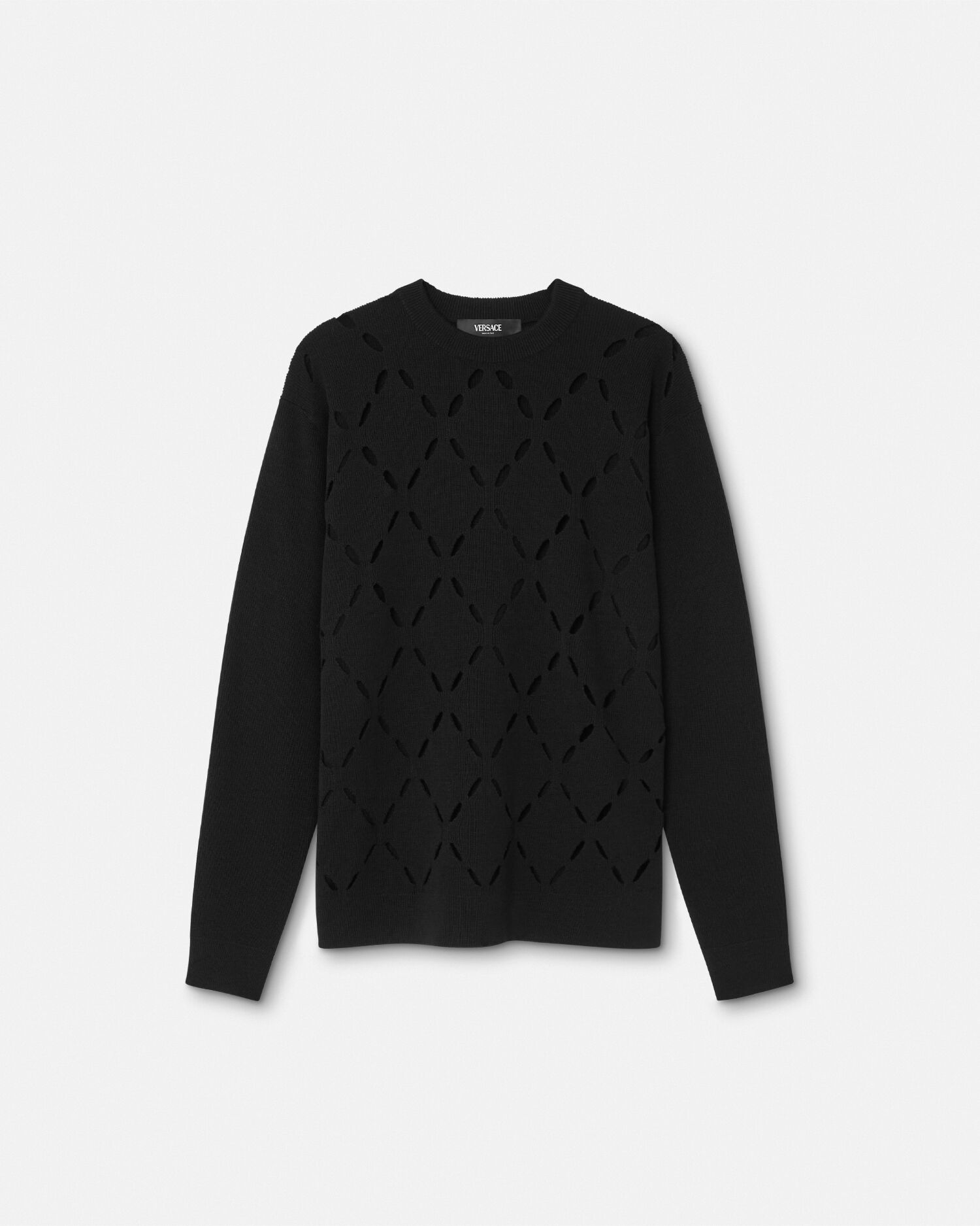 Slashed Merino Wool Knit Sweater