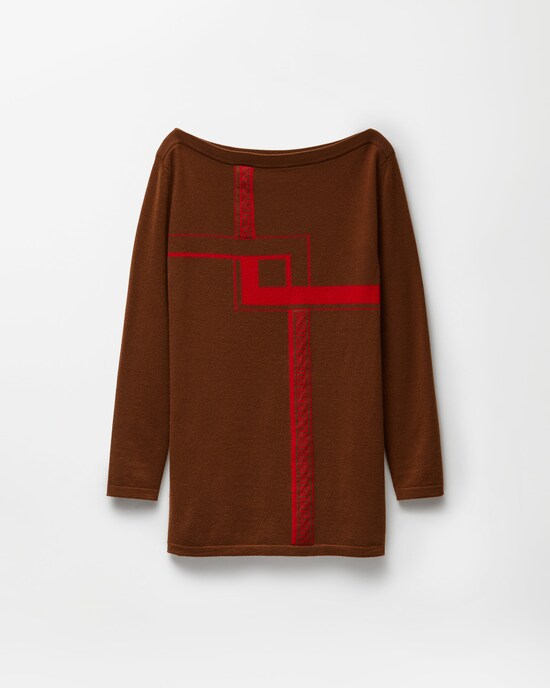 Cashmere Knit Mini Dress Brown 1