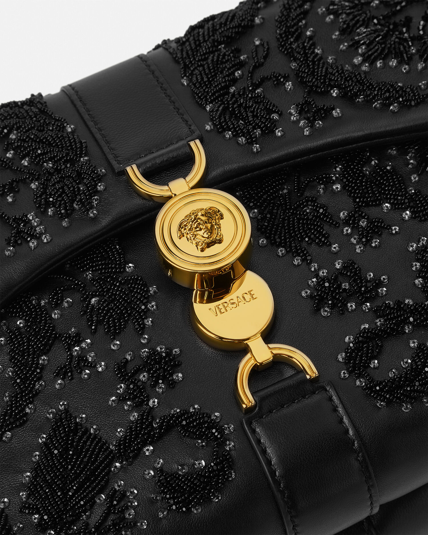 Kleio Embroidered Nappa Shoulder Bag