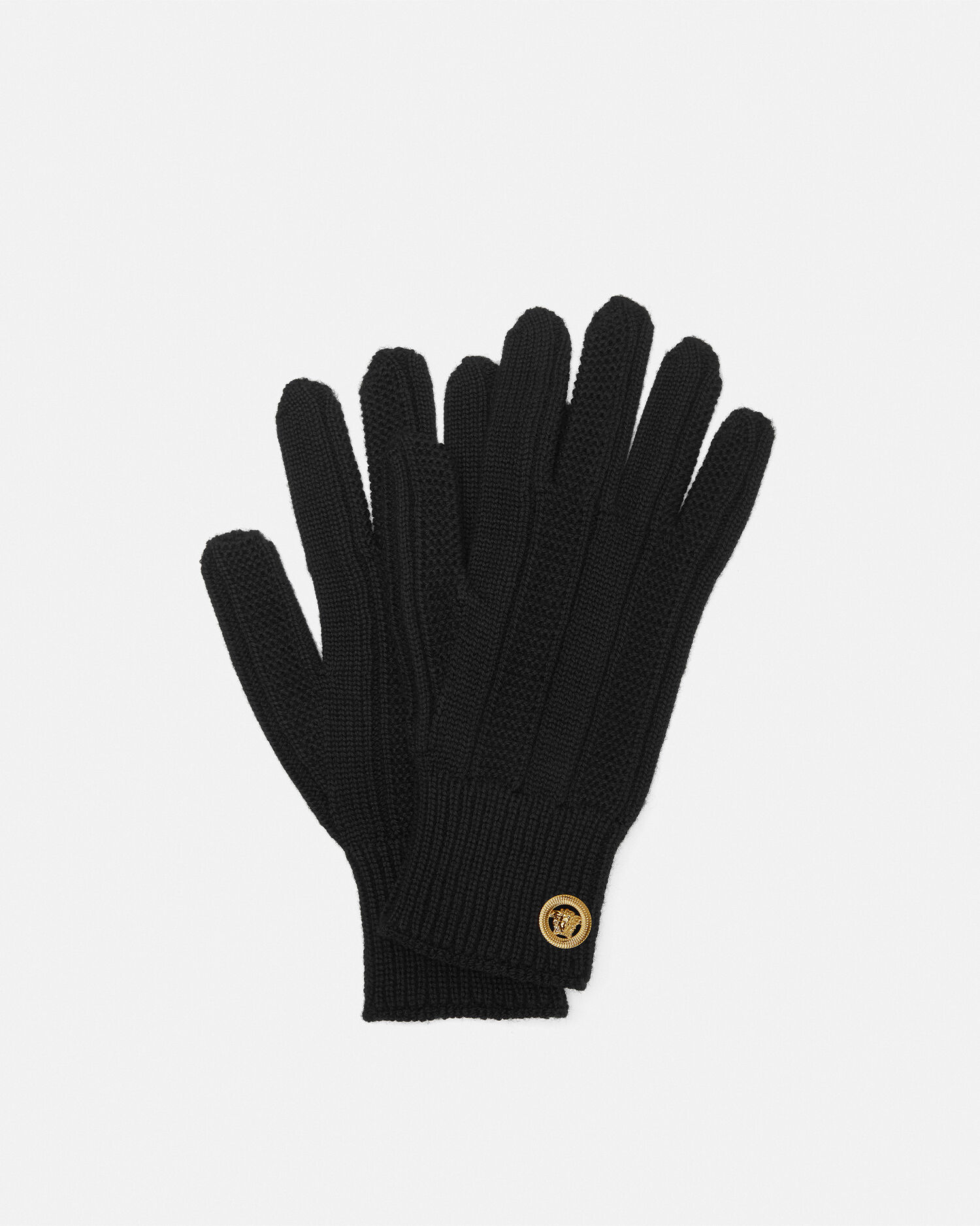 Medusa Ribbed Knit Gloves
