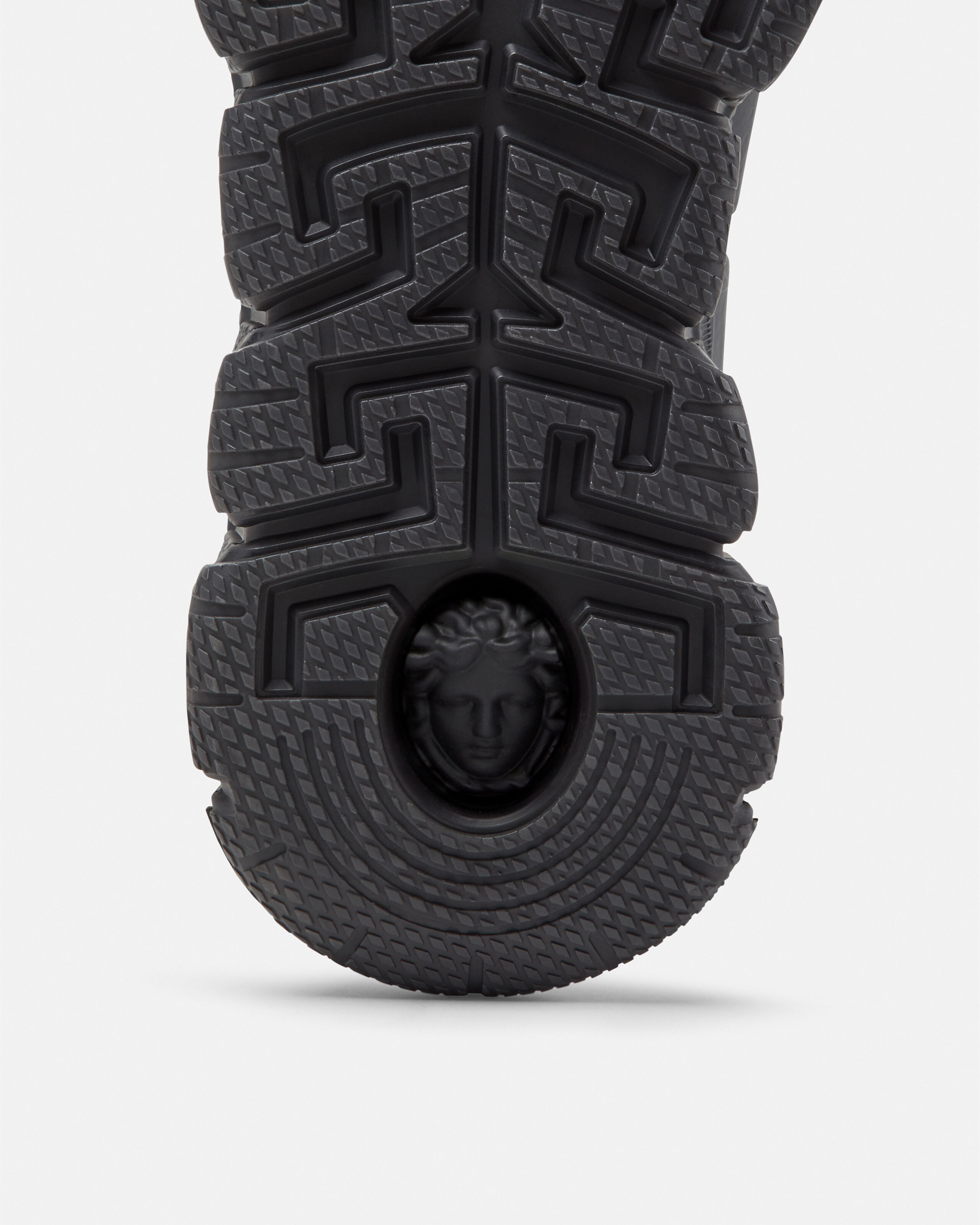 Trigreca Lizard-Effect Sneakers White,Gold | VERSACE US
