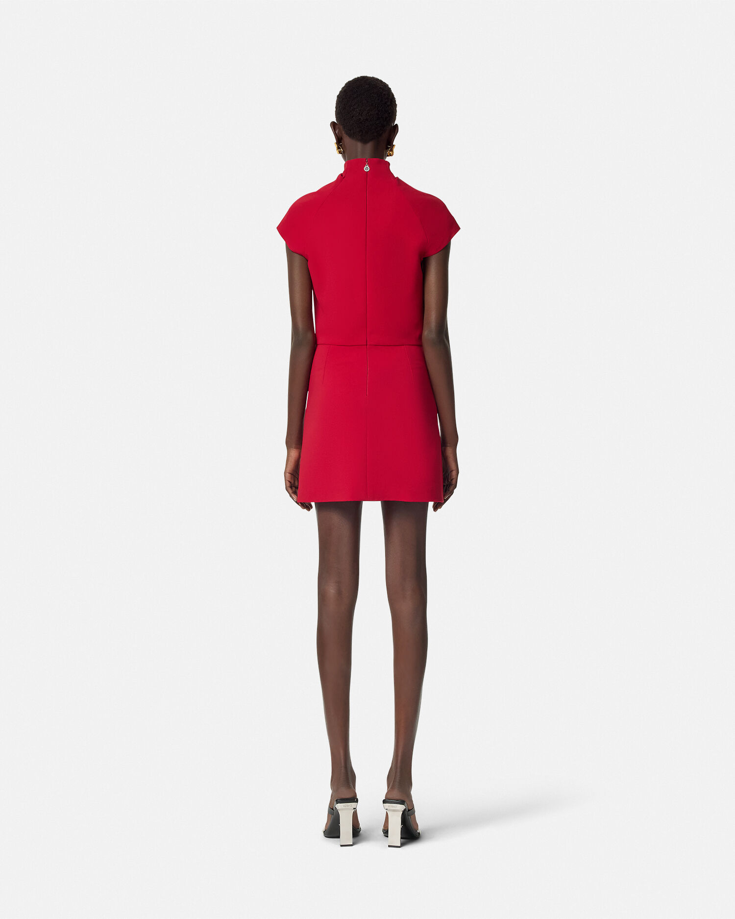 Versace back cady shift mini dress hot sale