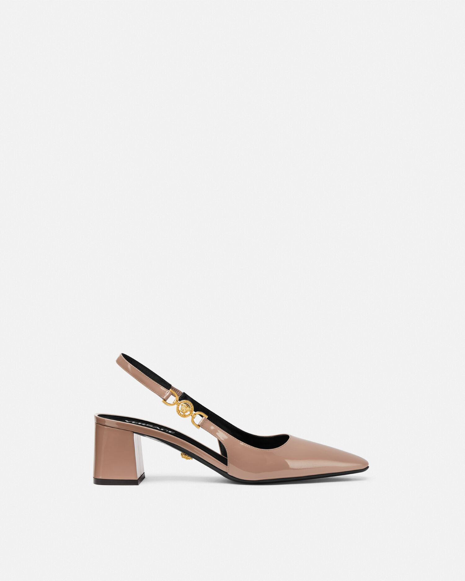 Slingback tacco basso Medusa 95 Marrone VERSACE IT