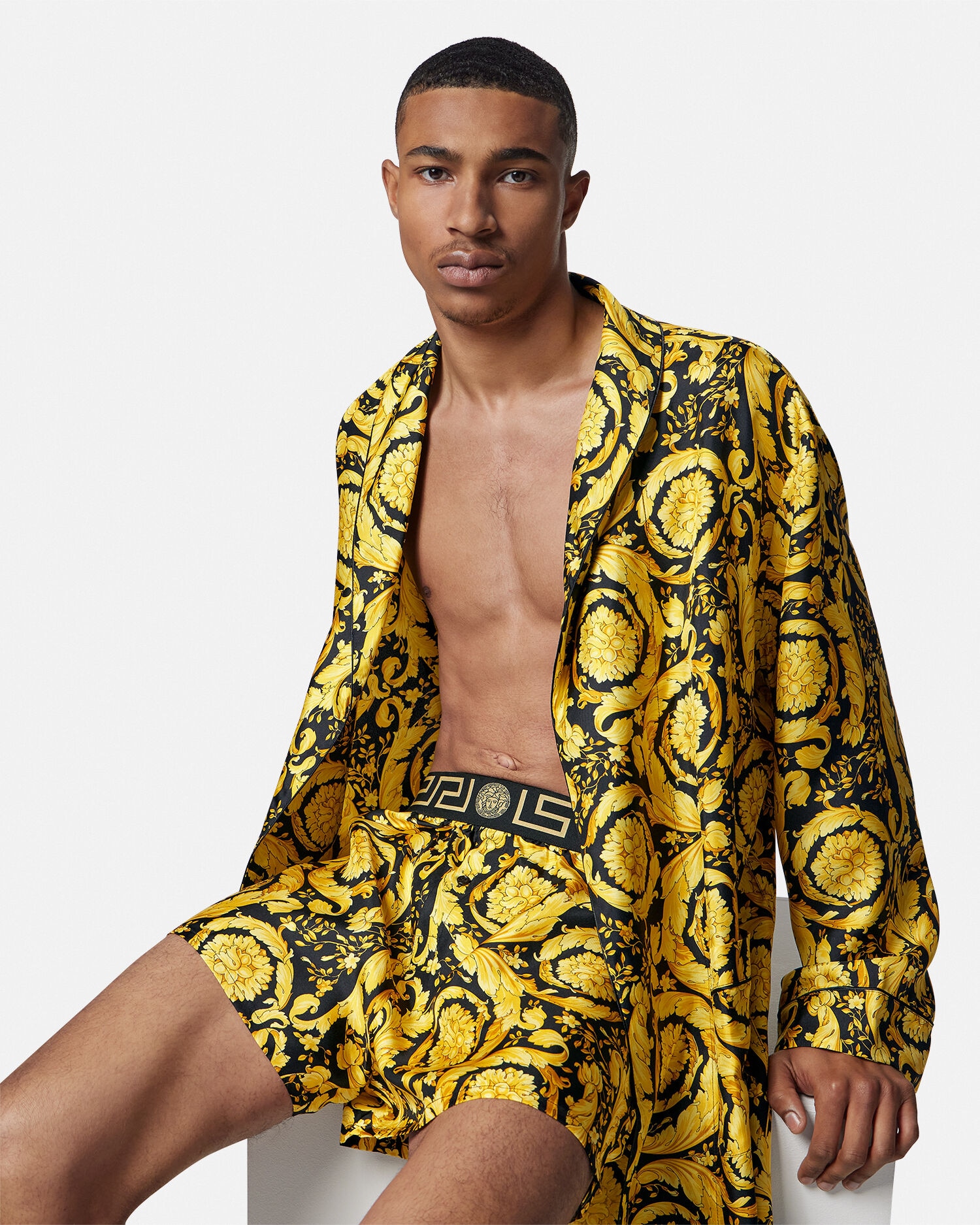 Versace silk robe mens top