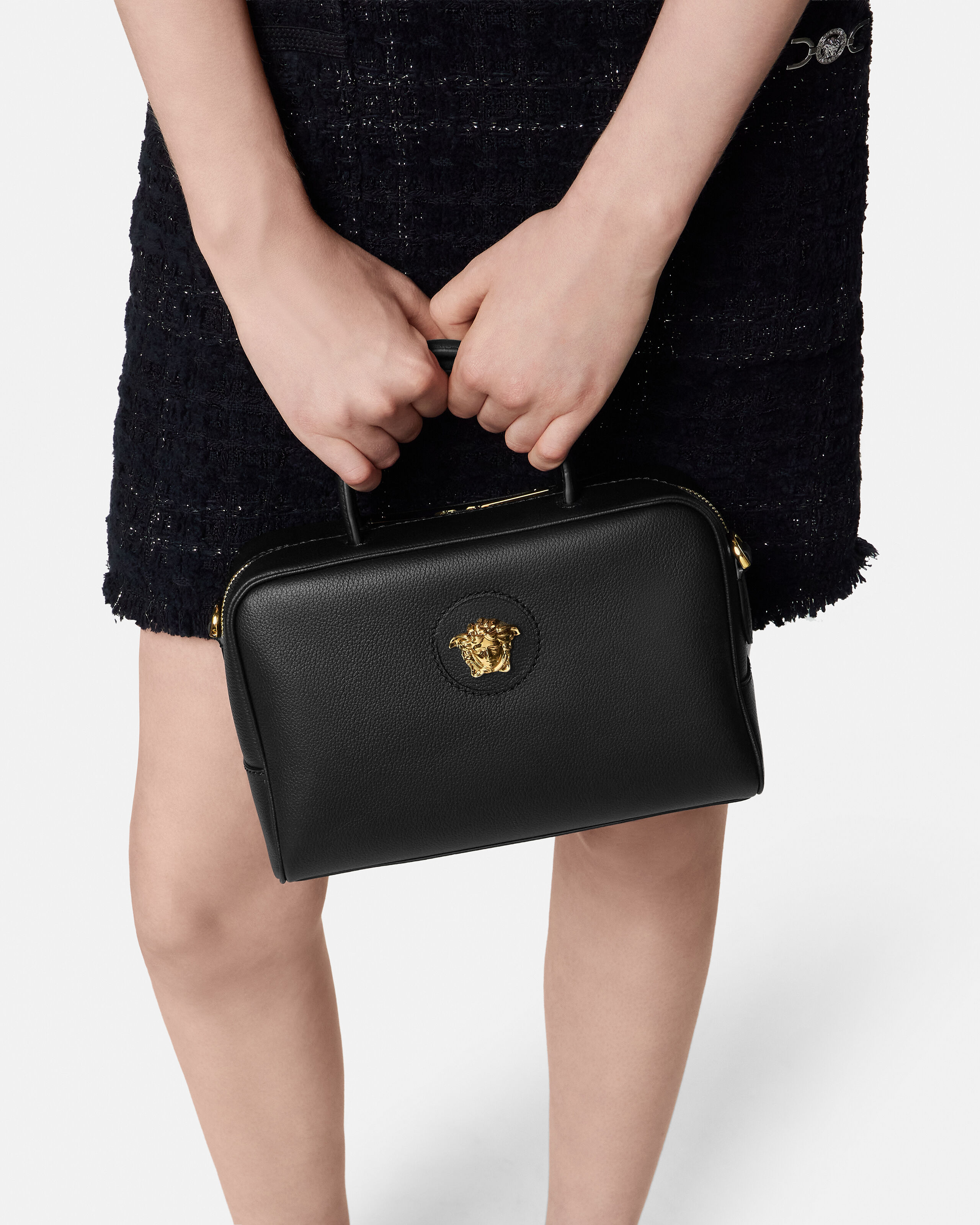 La Medusa Leather Boston Bag | VERSACE US