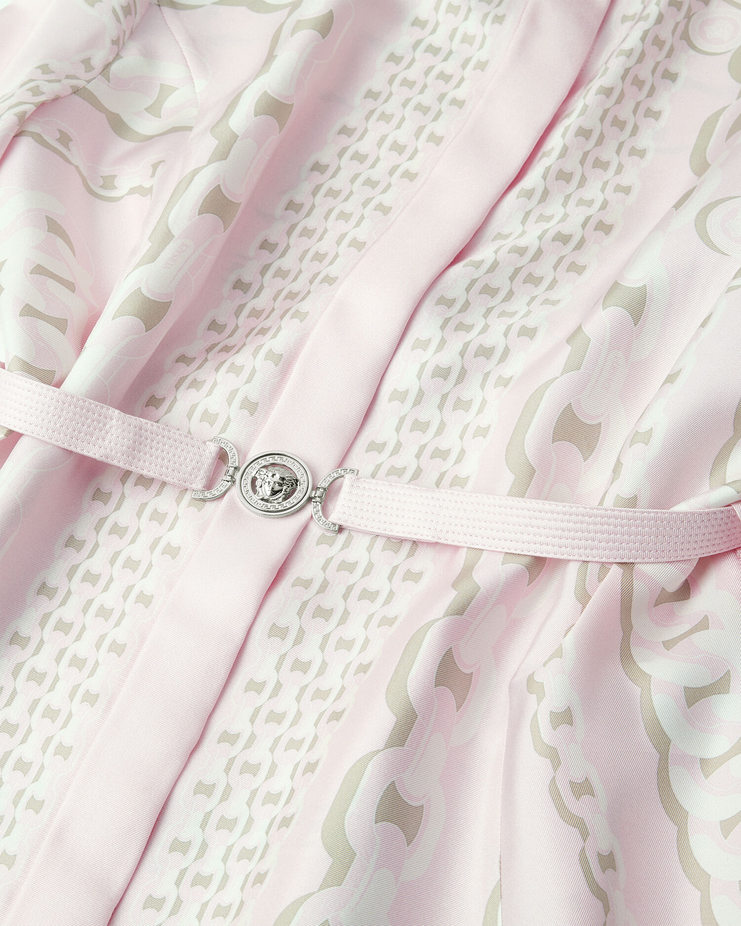 Versace Treasure Silk Mini Shirt Dress Pink,Print | VERSACE CA