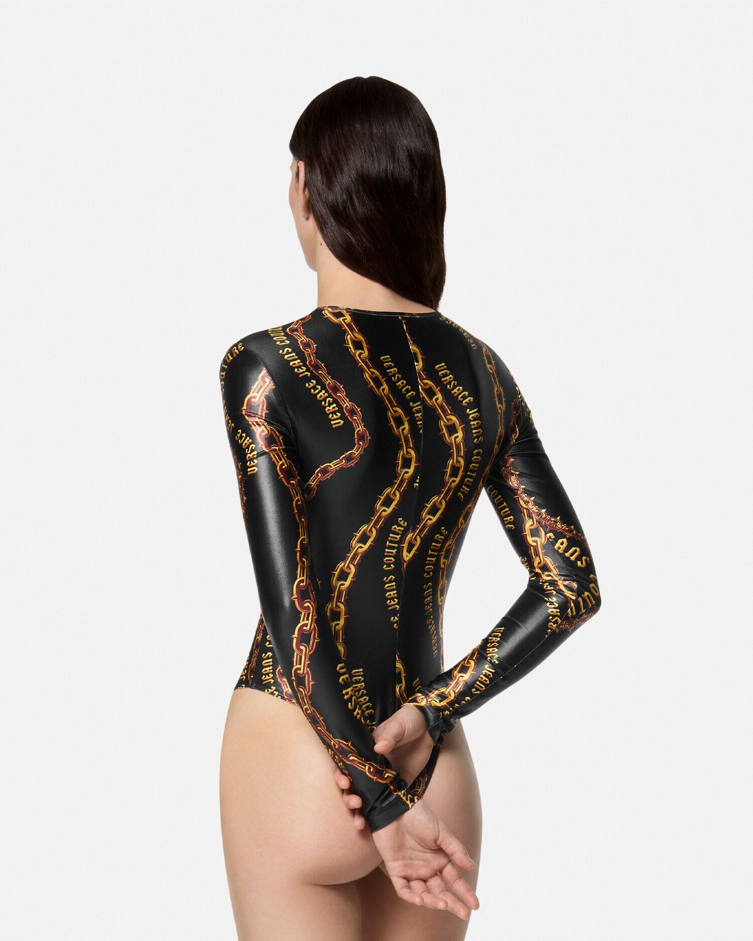 Gold chain bodysuit sales
