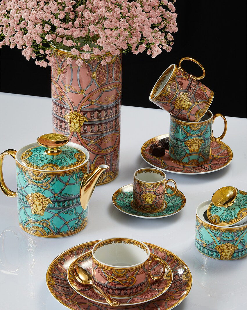 Versace Home La Scala Del Palazzo Rosa茶具套装 粉色 2