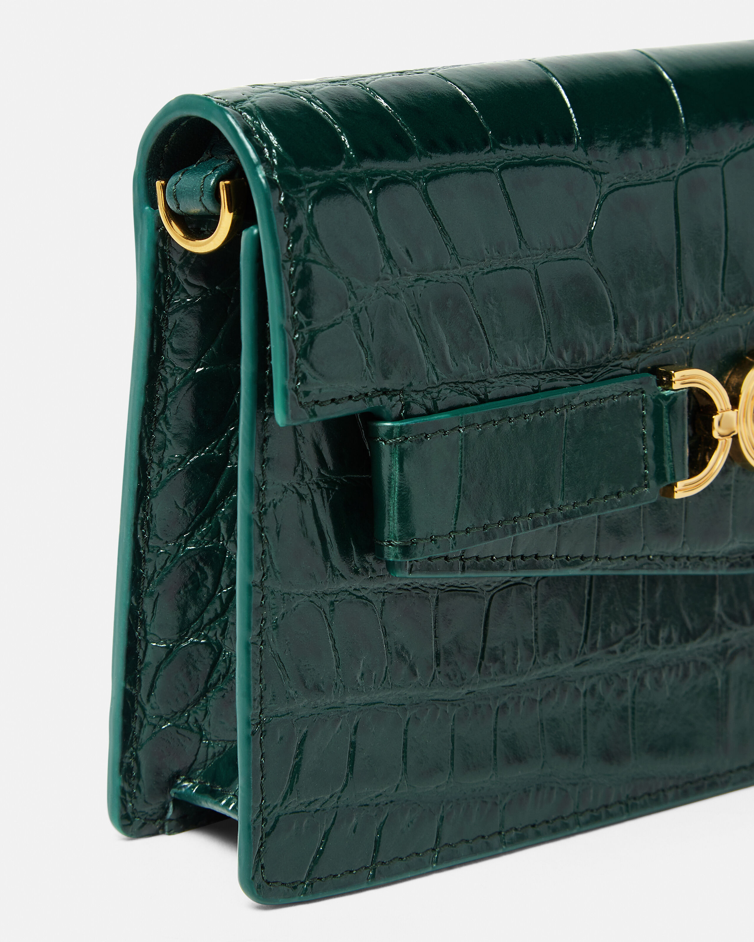 メリトクラシー Medusa '95 Croc-Effect Clutch Green | VERSACE US