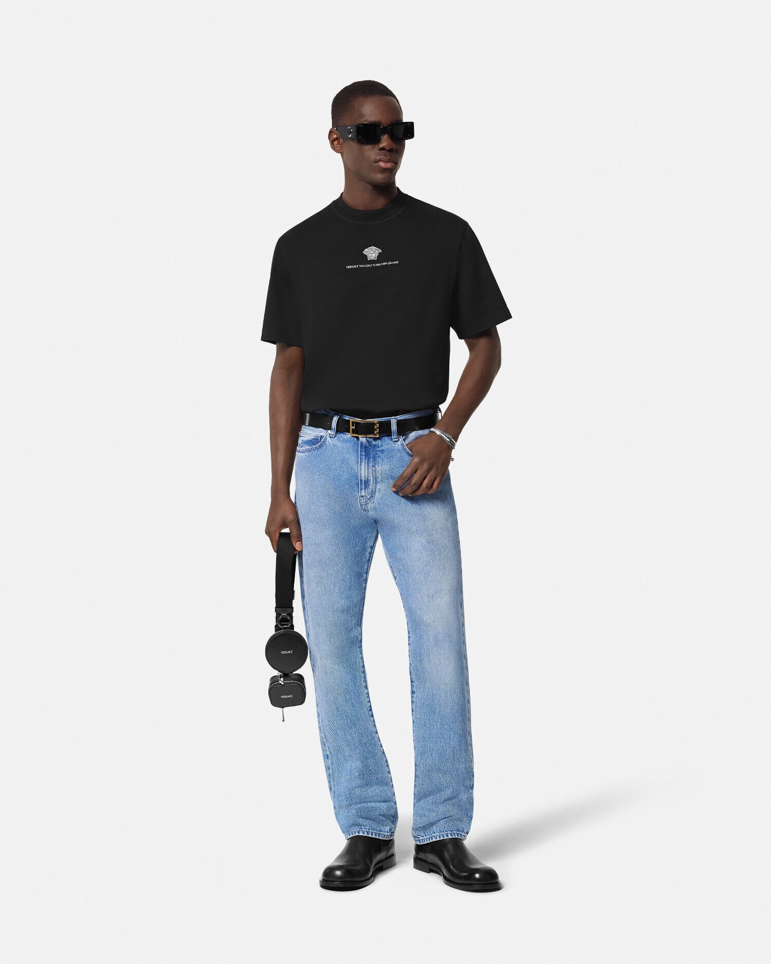 Versace leather t shirt 2025