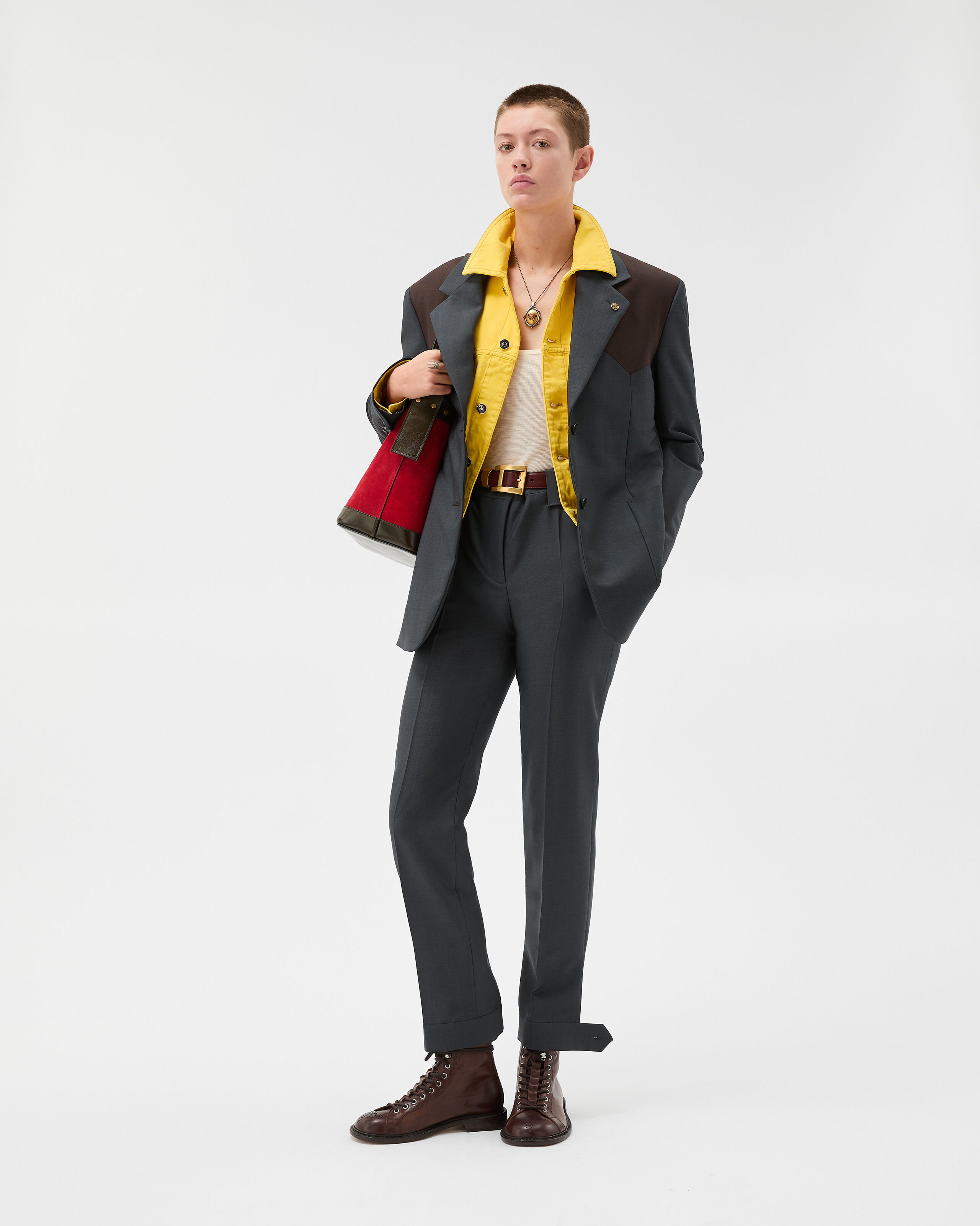 Oversized Denim Blouson Yellow | VERSACE US