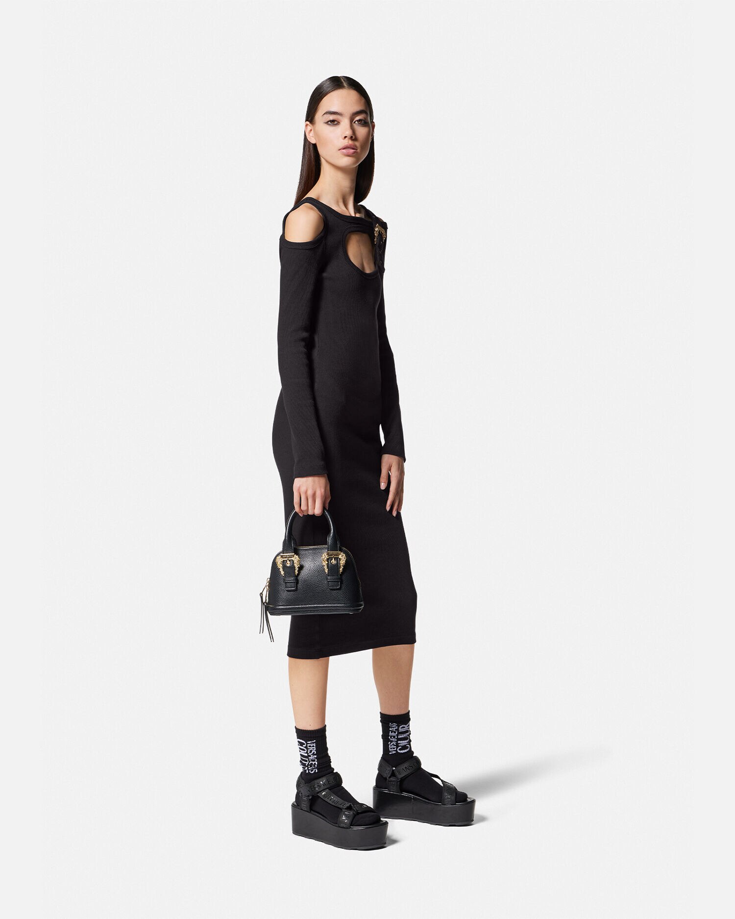 Versace jeans black dress new arrivals
