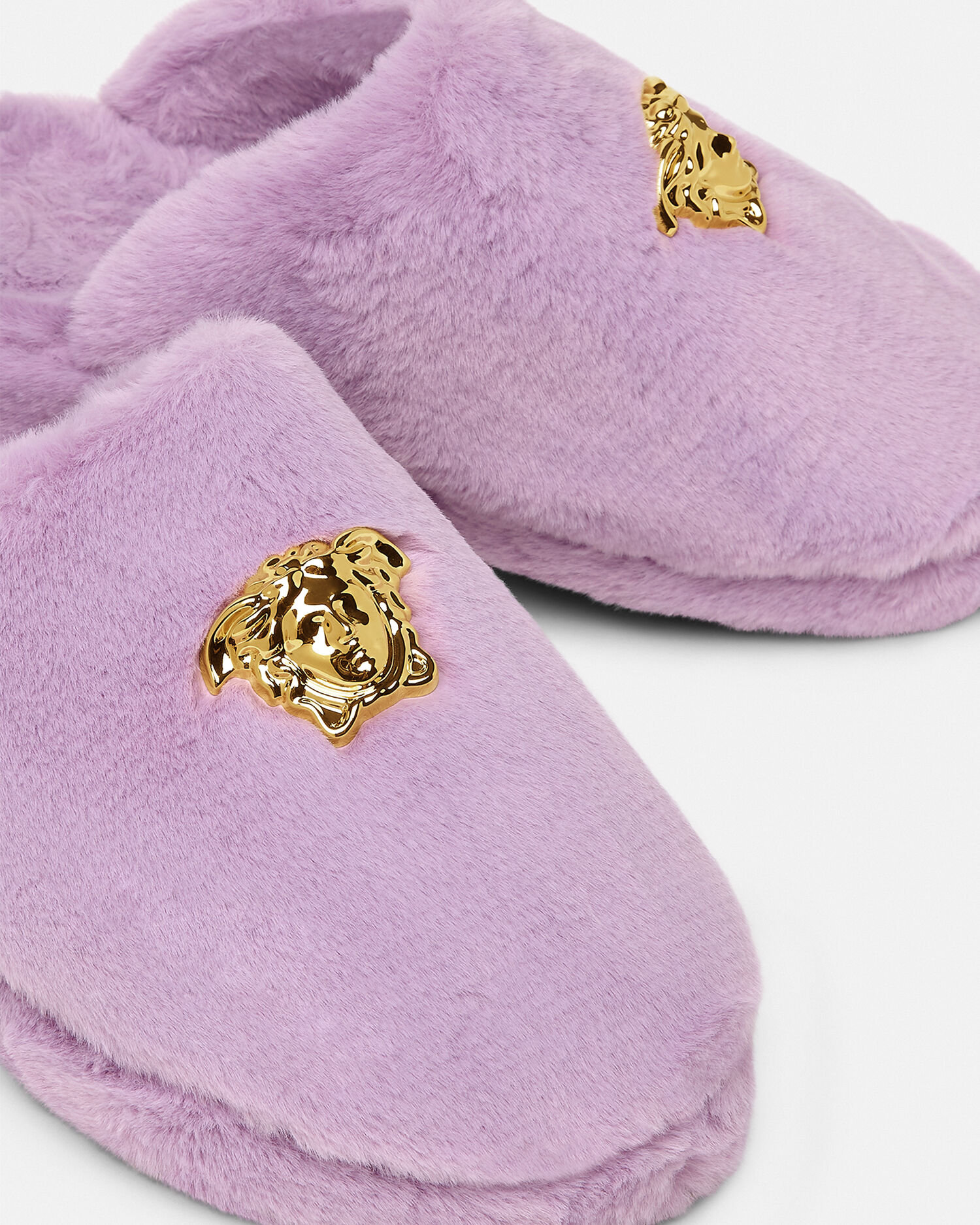 Versace La Medusa Faux Fur Slippers Home Collection Online