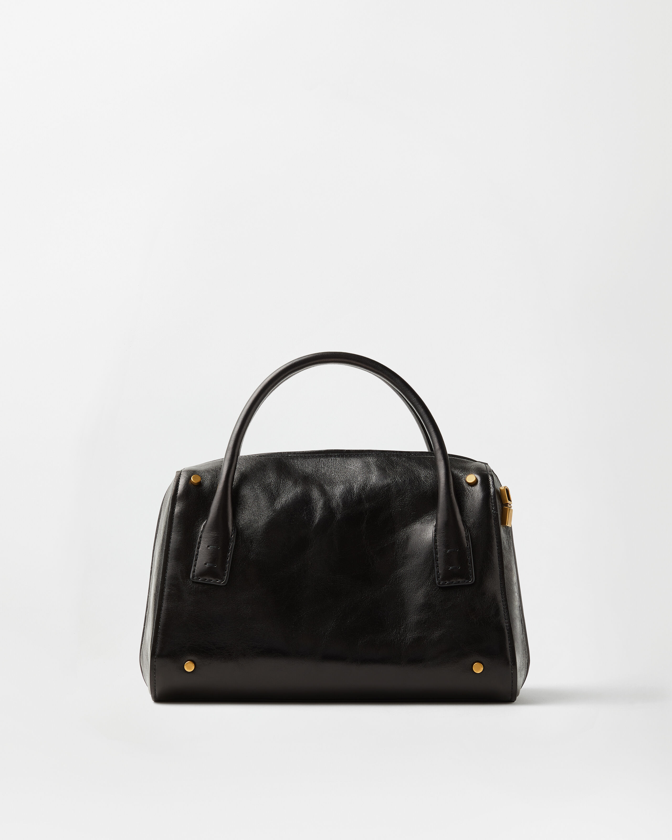 Roomy Leather Boston Bag Black,Brown | VERSACE US