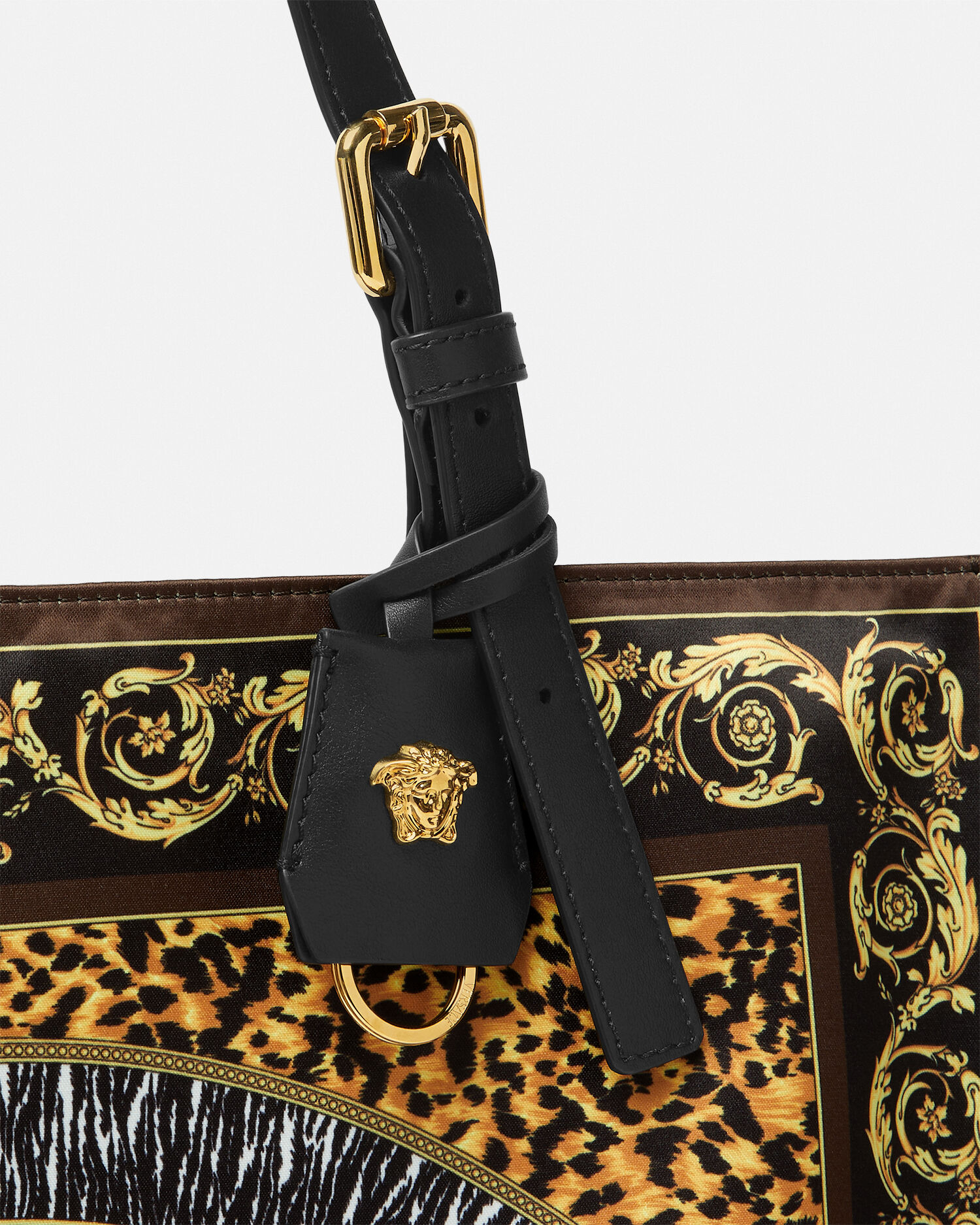 VERSACE イタリア製　キャット柄　バック 2WAY ショルダーバック Wild Cats Tote Bag Black,Gold | VERSACE US