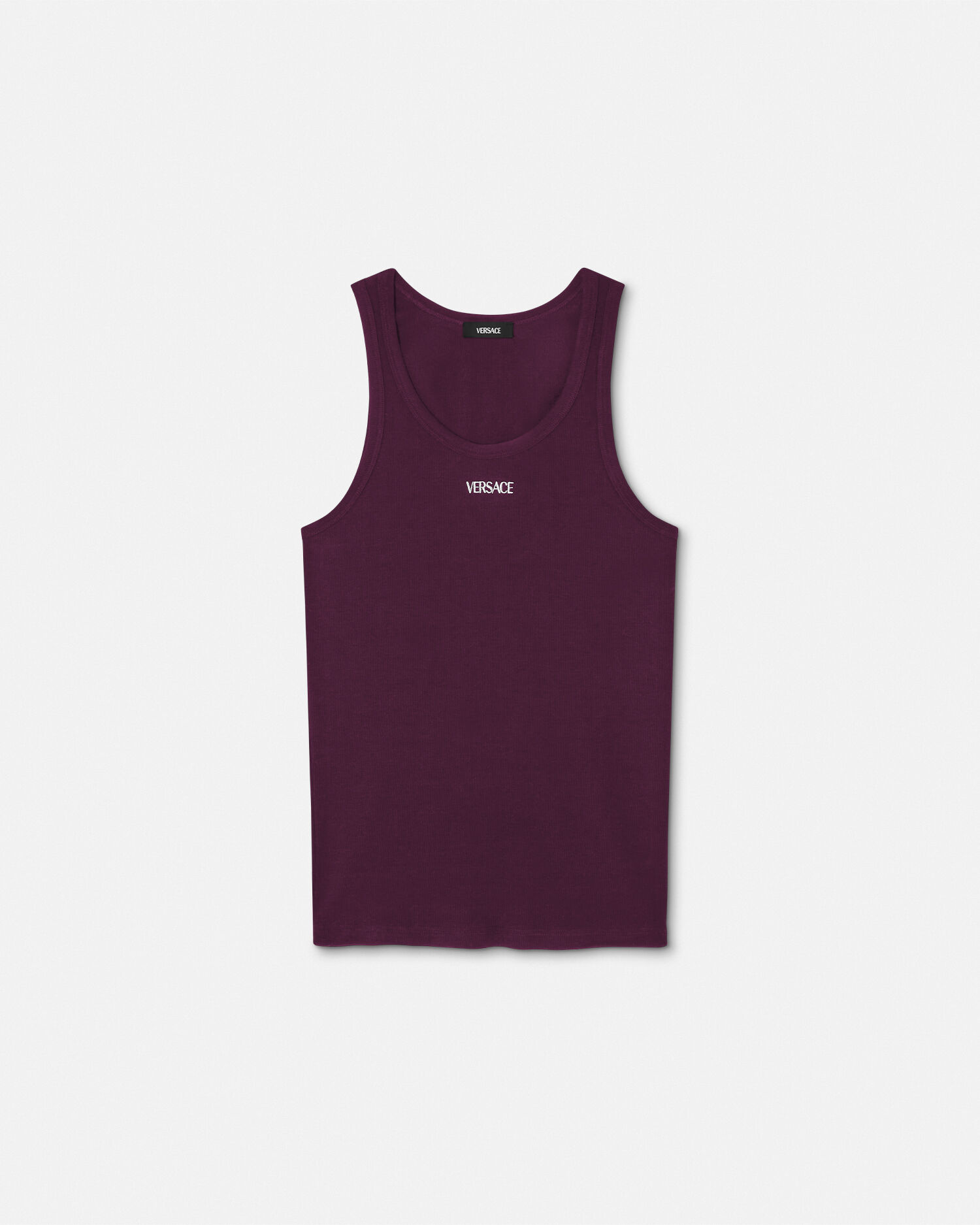 Versace タンクトップ Logo Ribbed Tank Top | VERSACE US