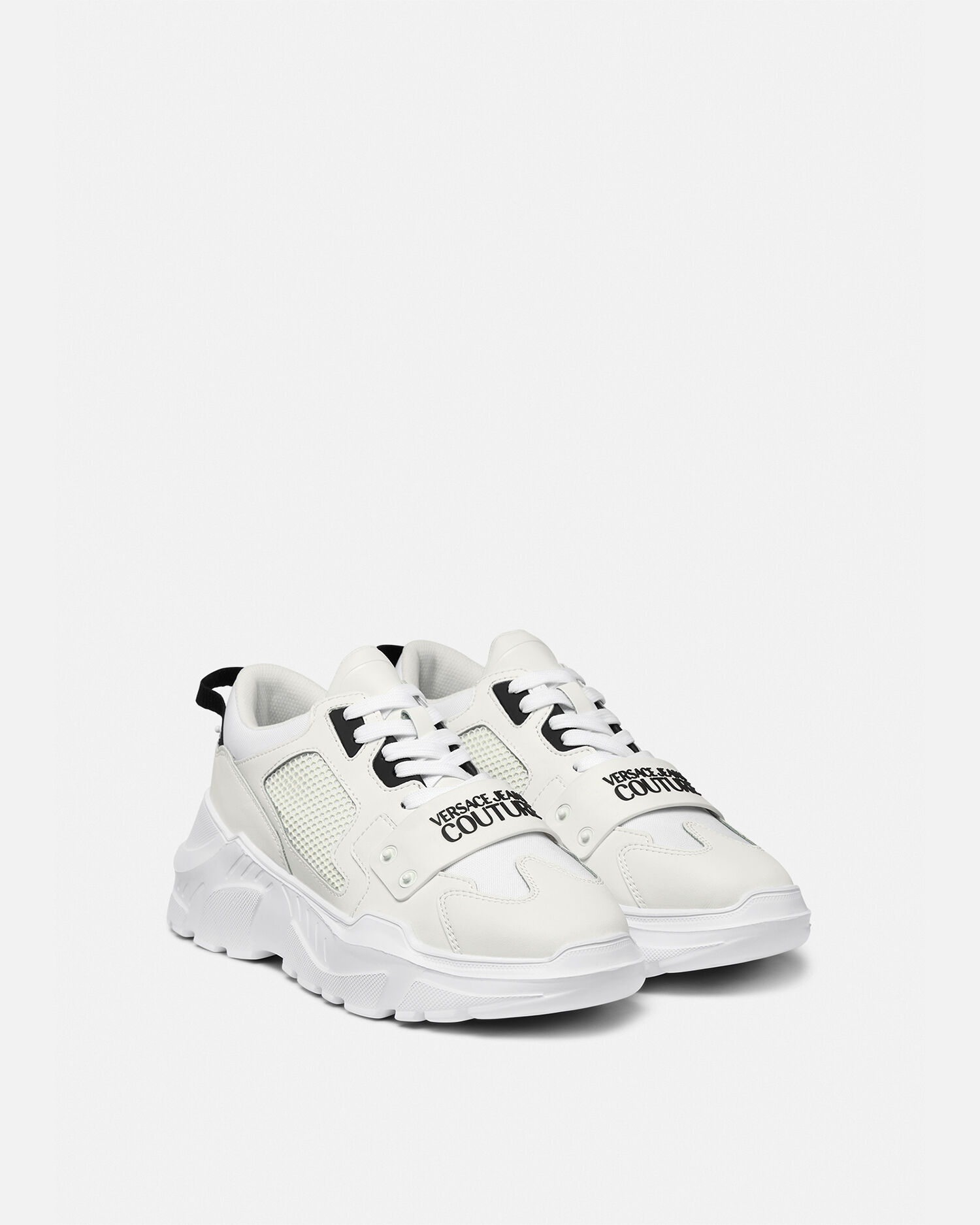 Speedtrack Logo Sneakers White Print VERSACE US