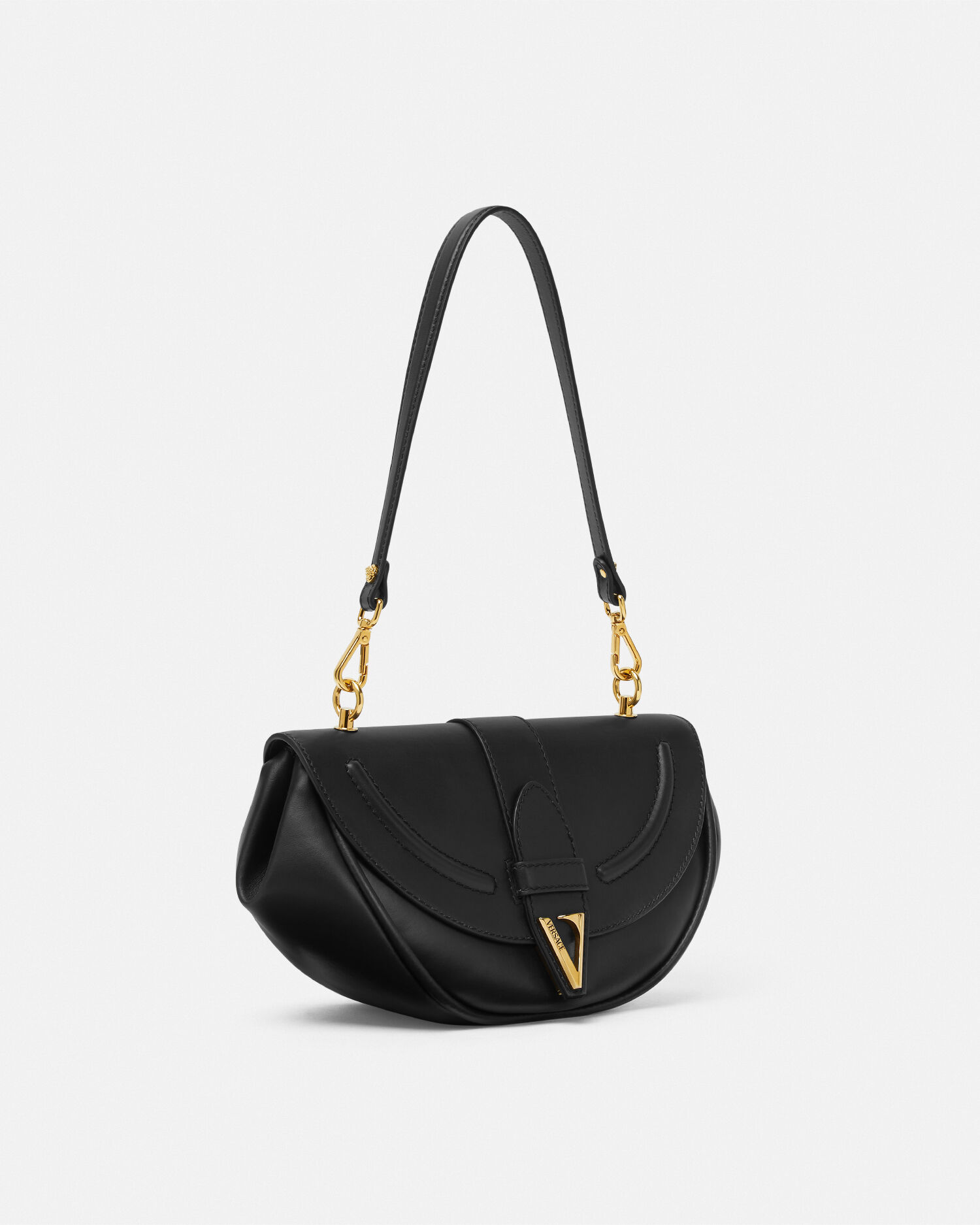 Virtus Leather Shoulder Bag | VERSACE US