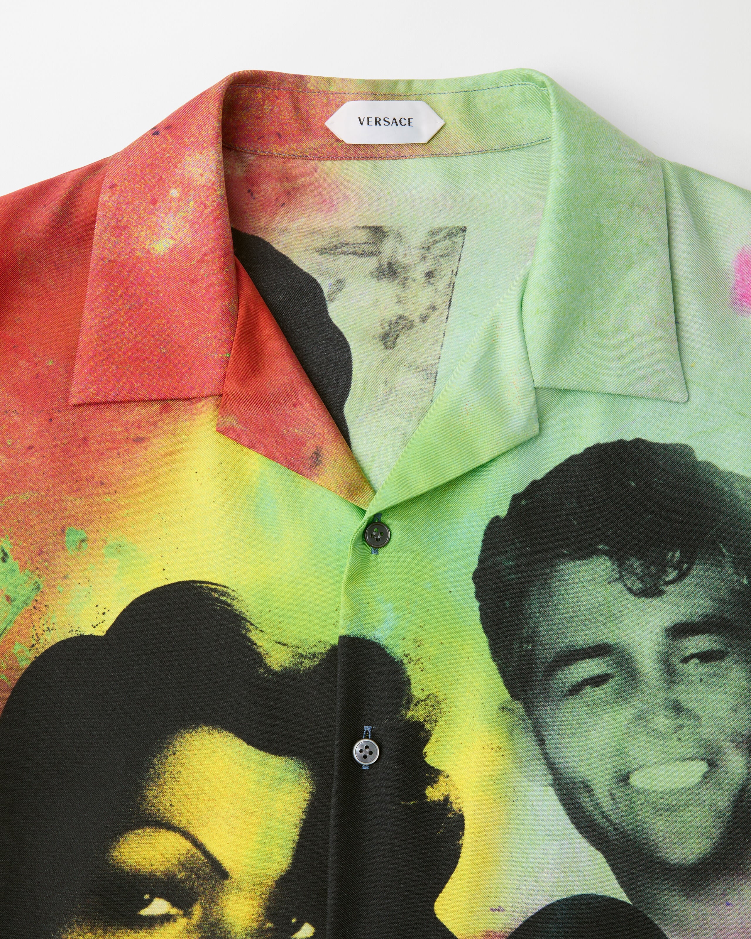Printed Silk Twill Shirt Print | VERSACE US