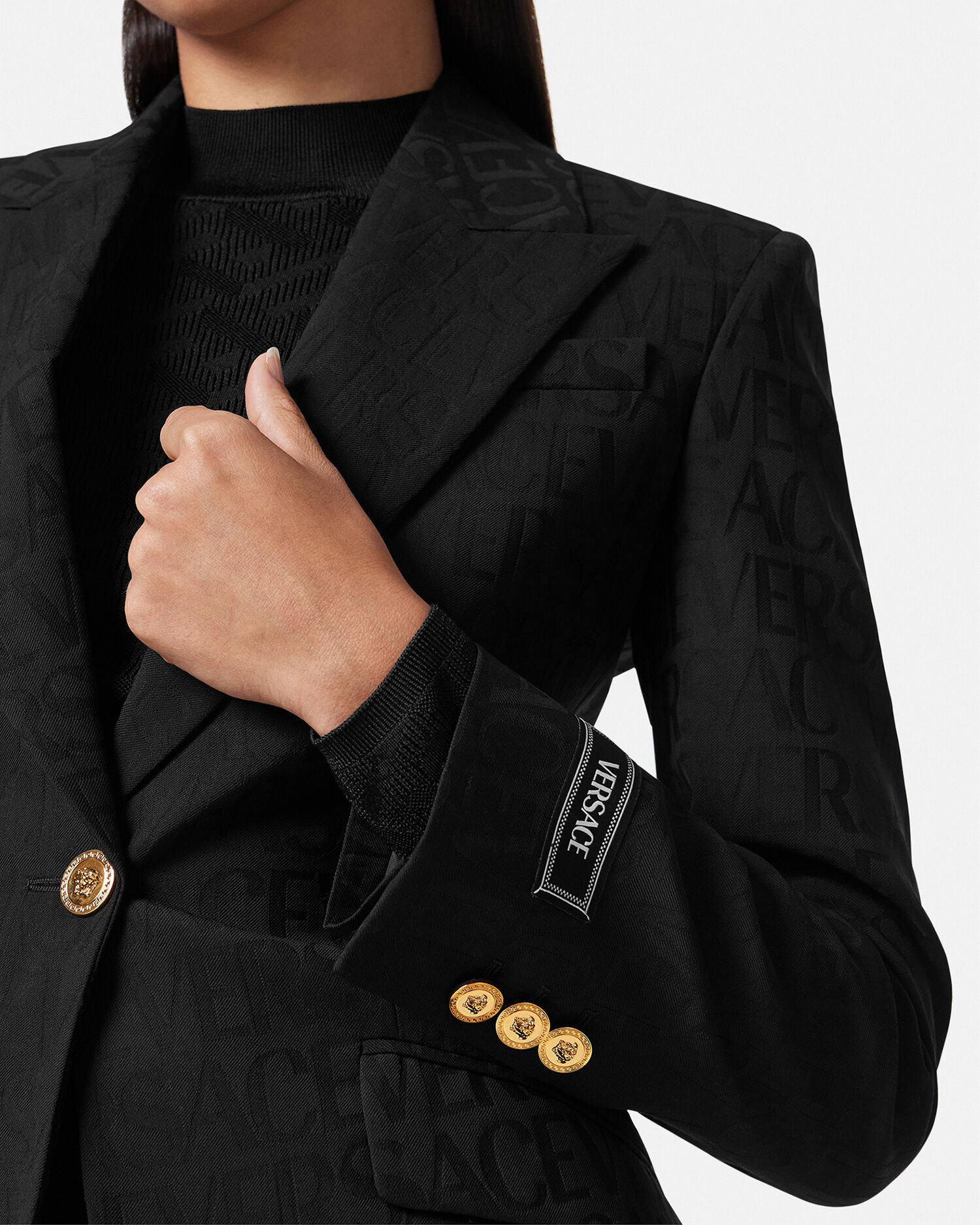 Versace black outlet blazer