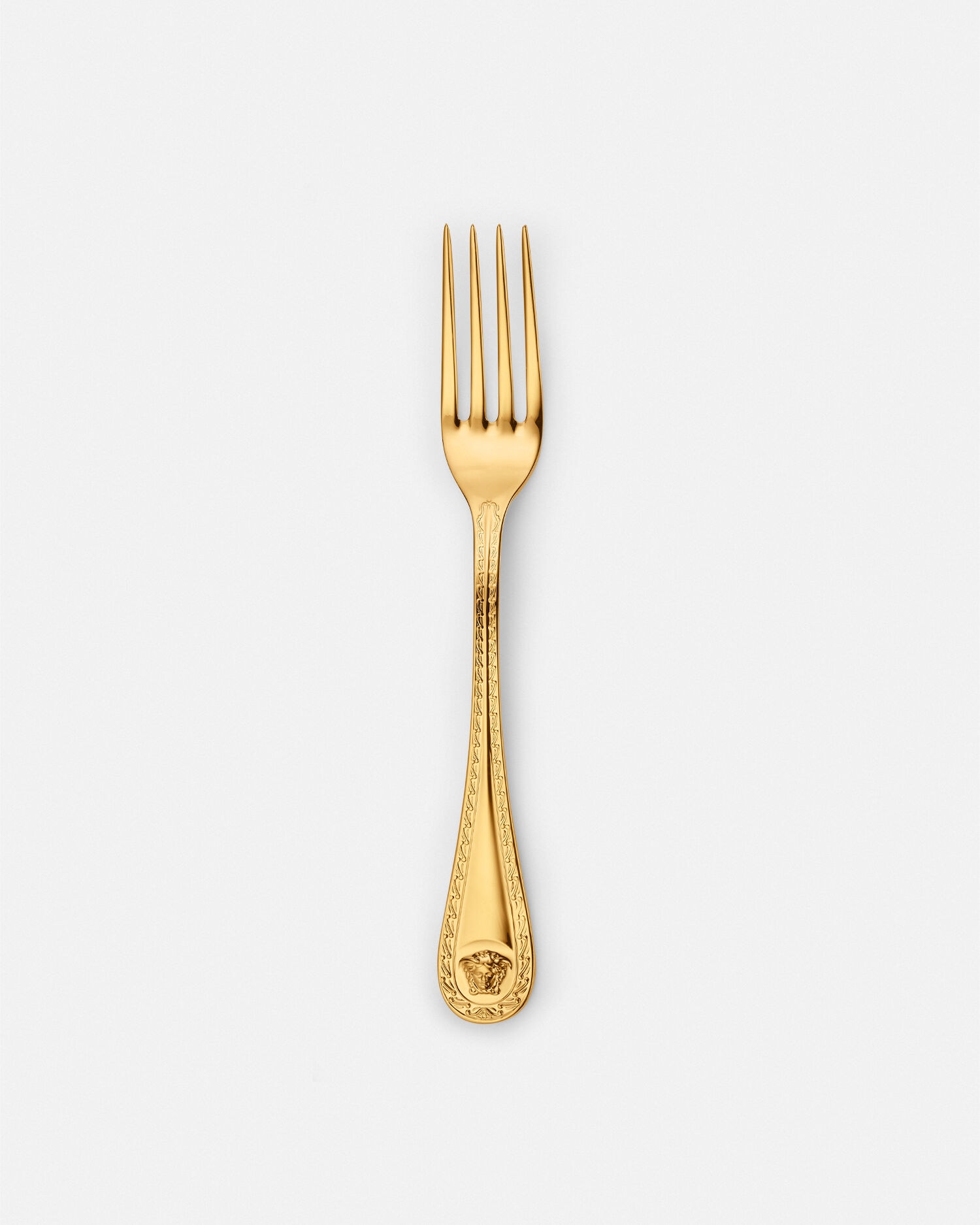 Medusa Gold Dessert Fork Gold | VERSACE US