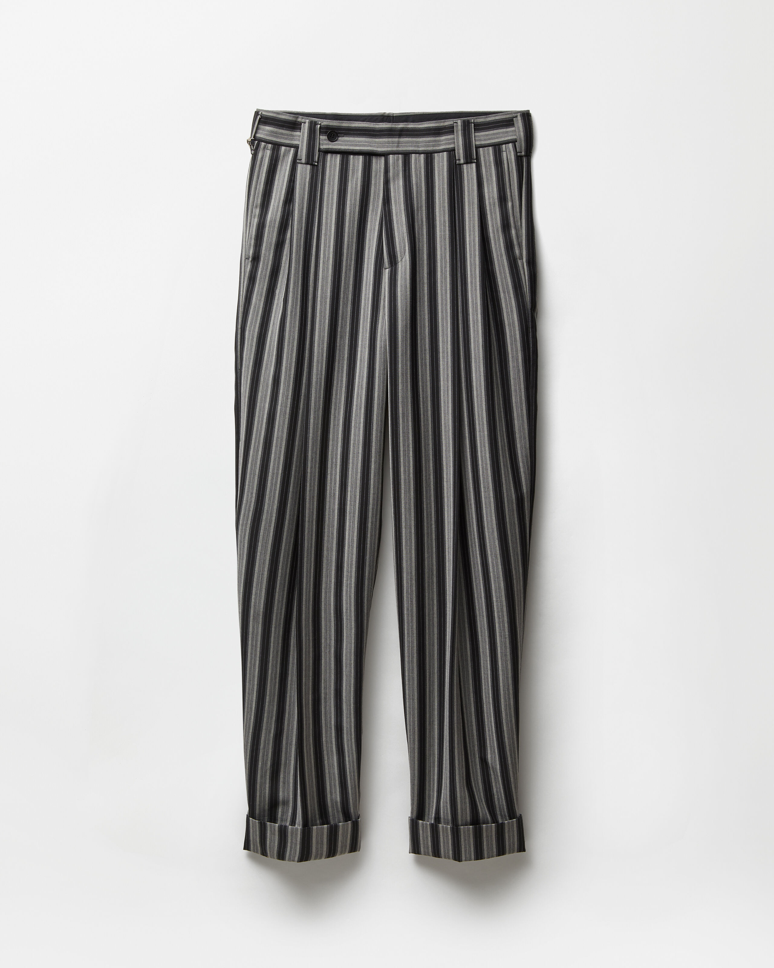 Gianni Versace ウール ストライプパンツ 48 Pinstripe Wool Oversized Pants Black,Gray | VERSACE US