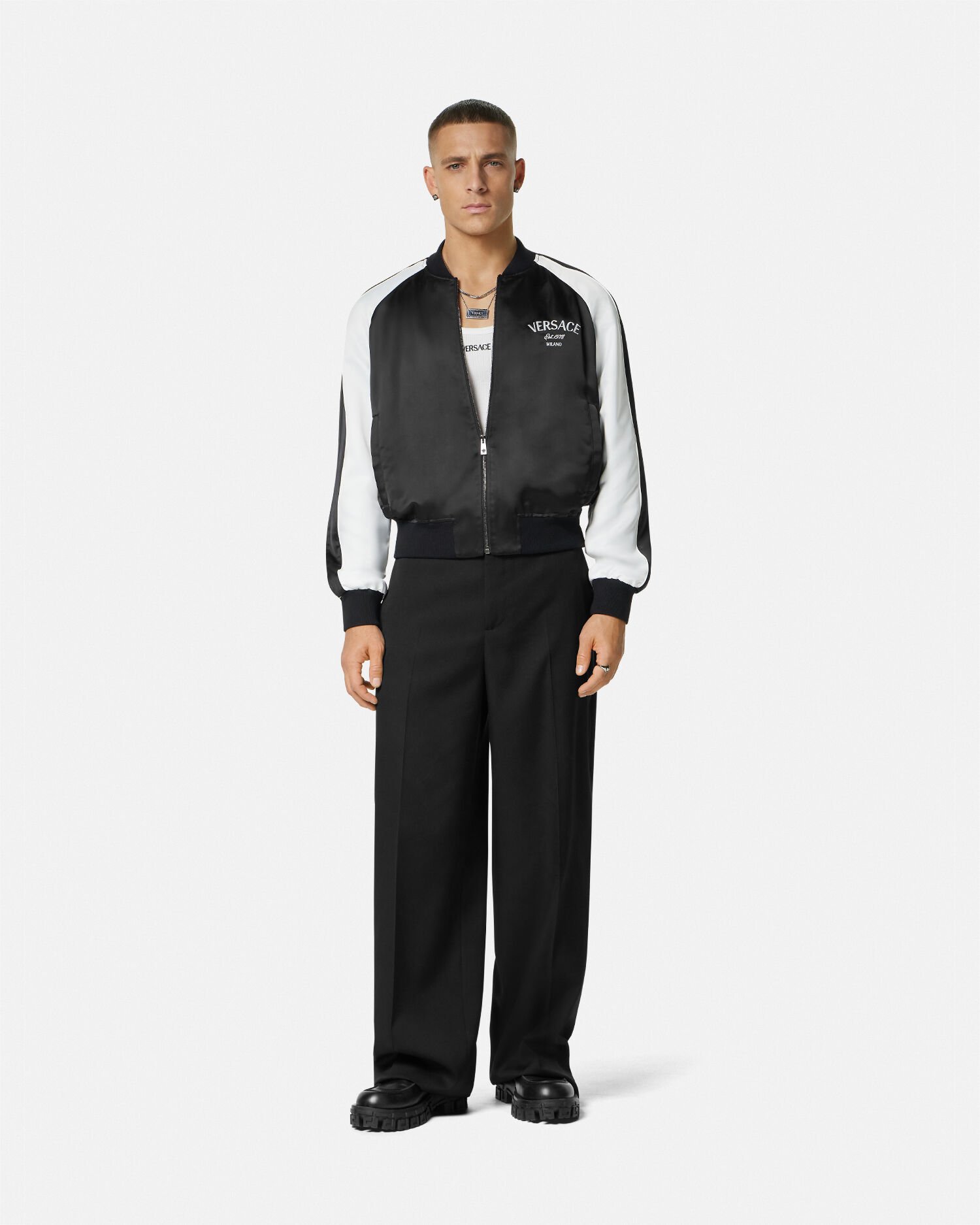 Versace black store bomber jacket
