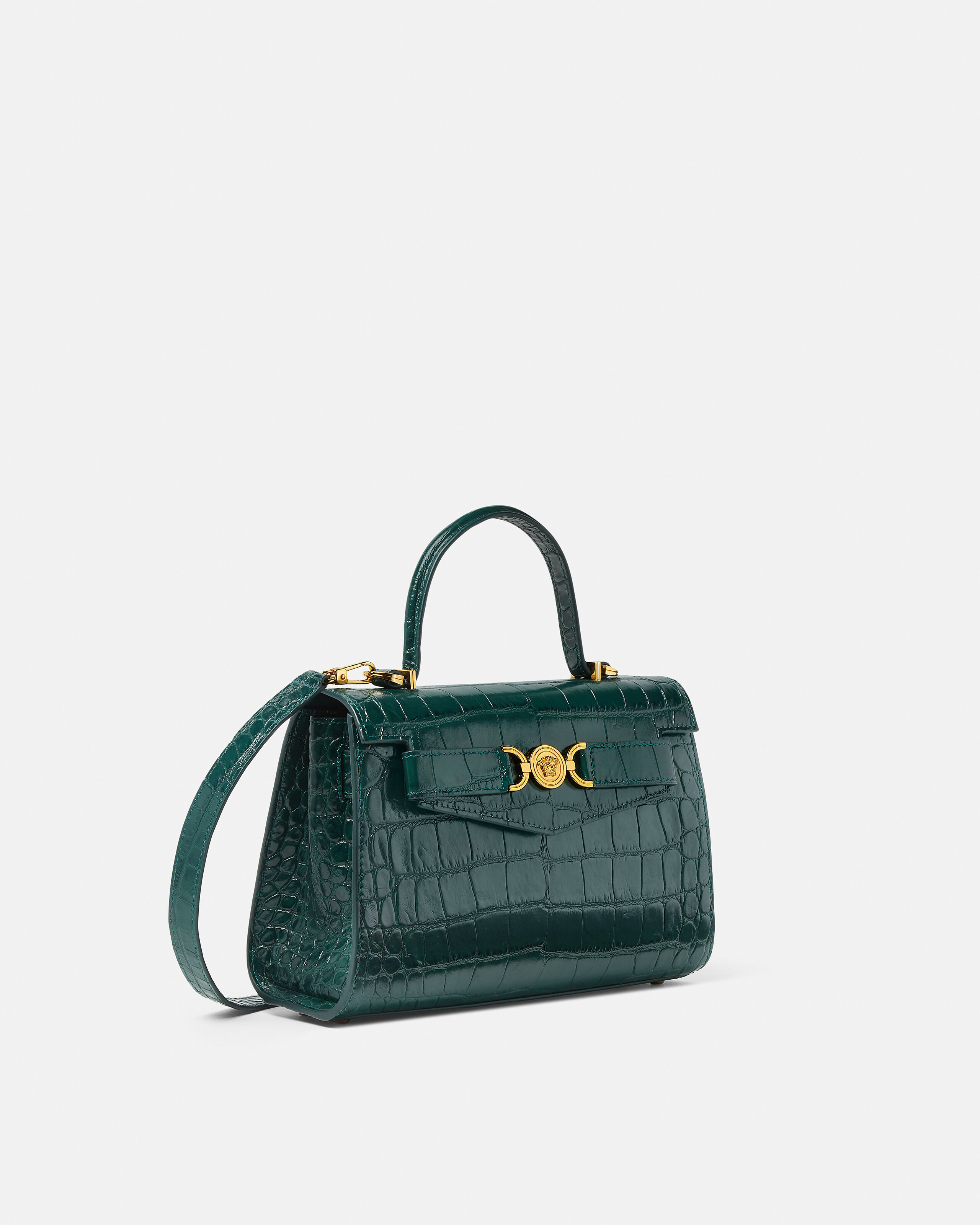 Medusa '95 Croc-Effect Top-Handle Green | VERSACE US