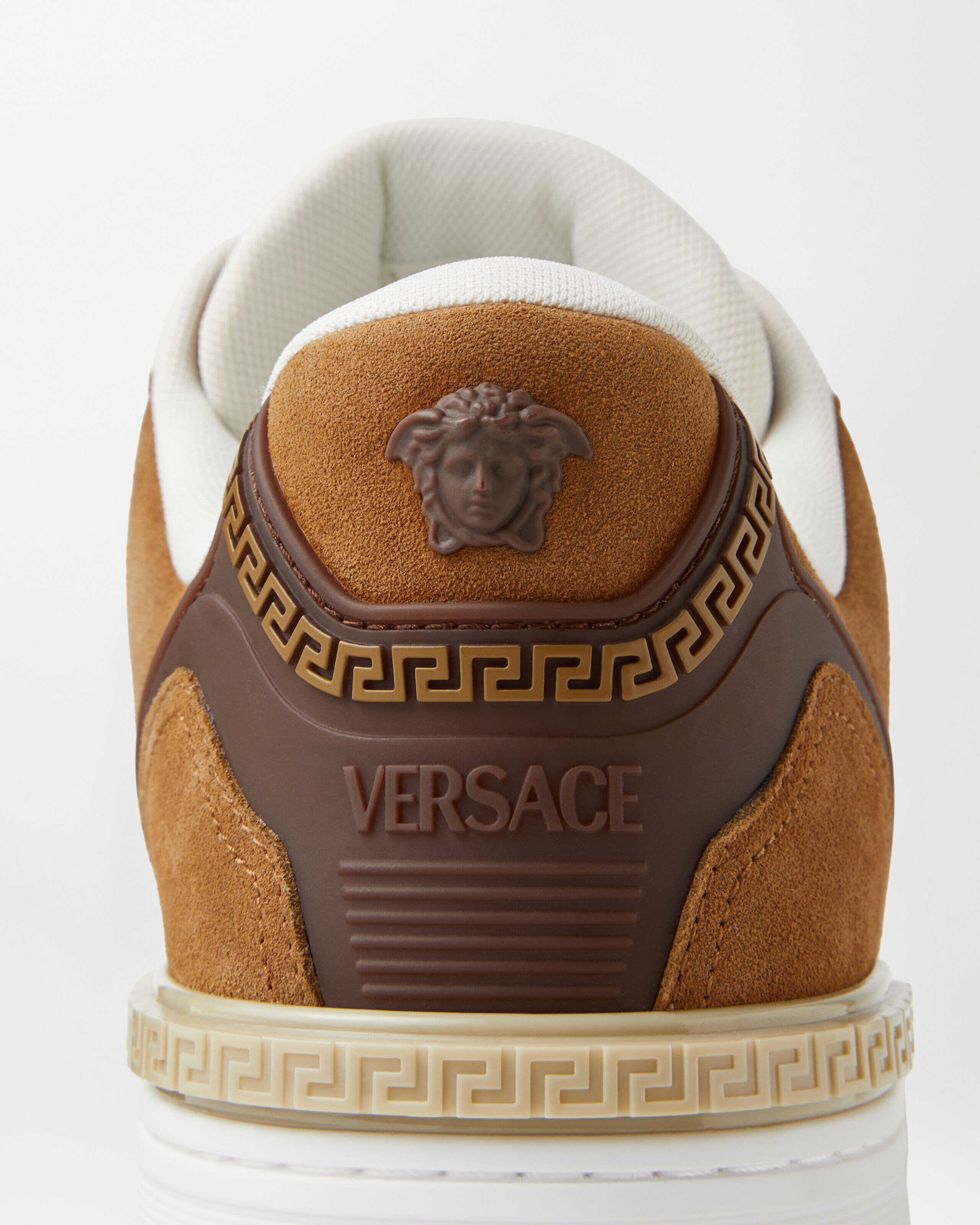 Biggie Basket Suede Sneakers Brown | VERSACE US