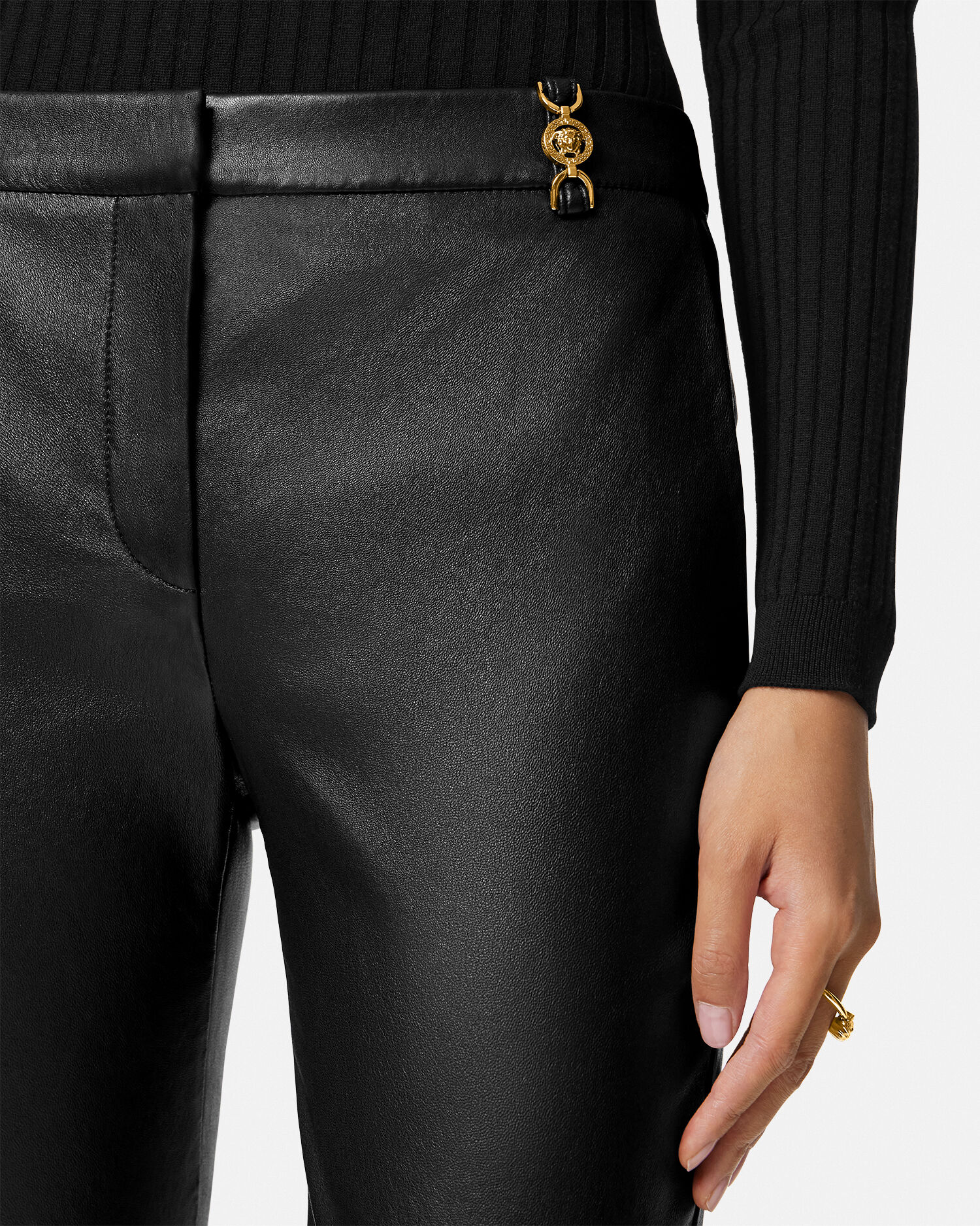 Slim Fit Leather Pants