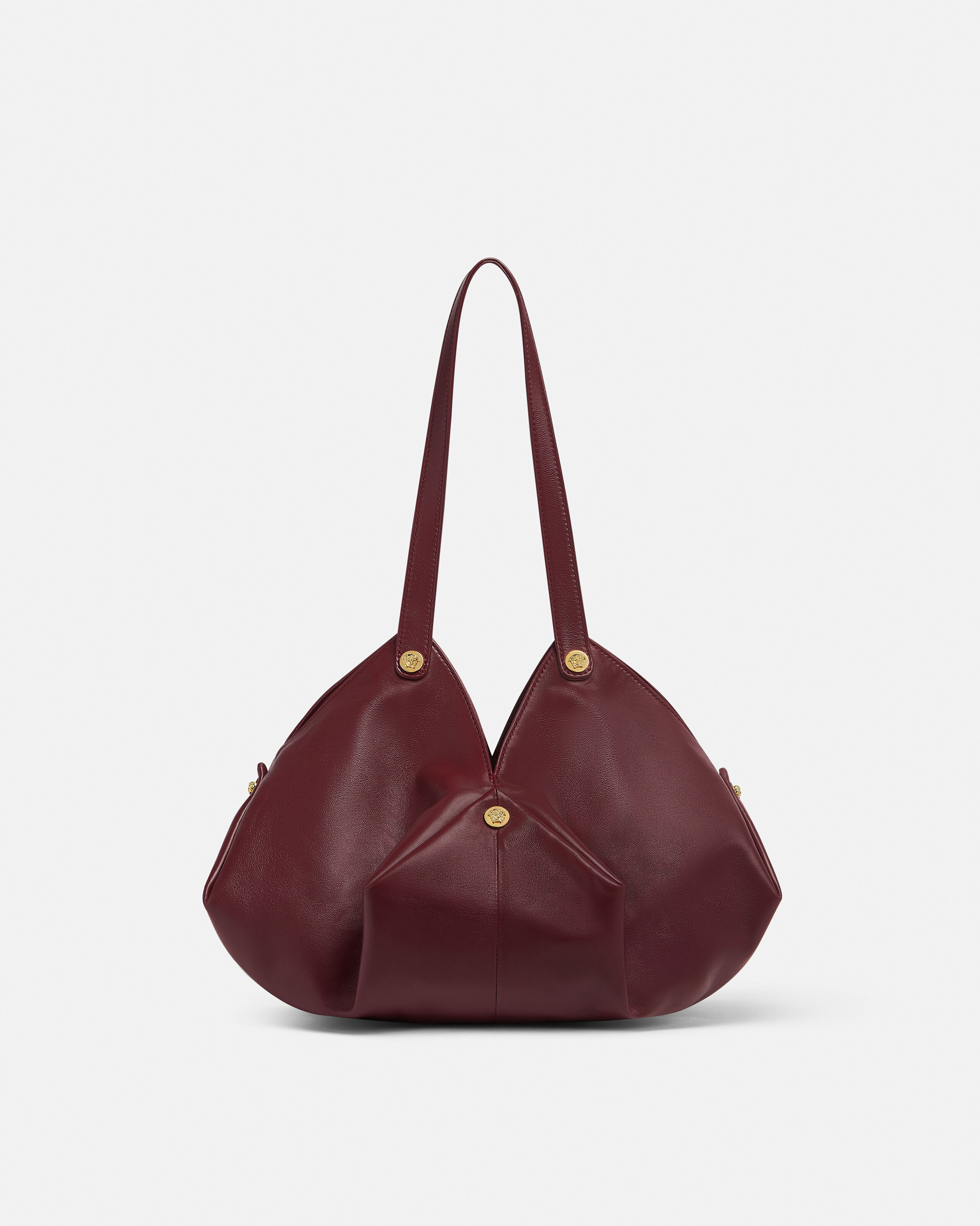 Protea Nappa Shoulder Bag Burgundy | VERSACE US