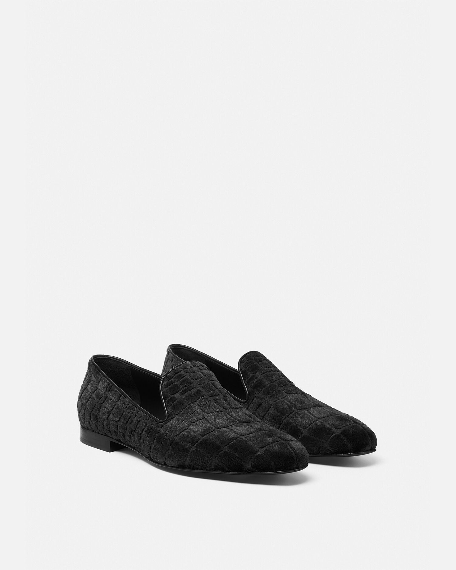 Versace Croc Effect Velvet Devor Slippers VERSACE