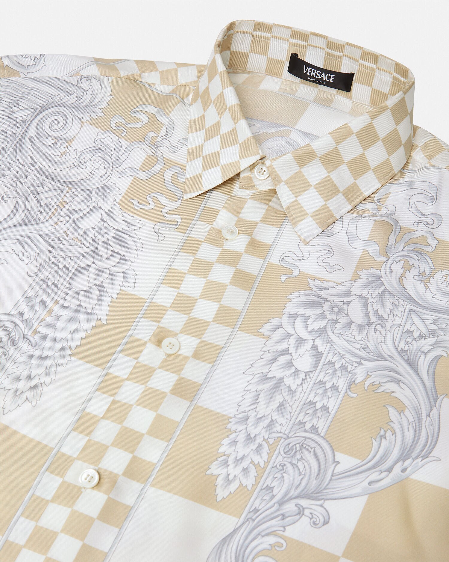 White and gold versace shirt on sale