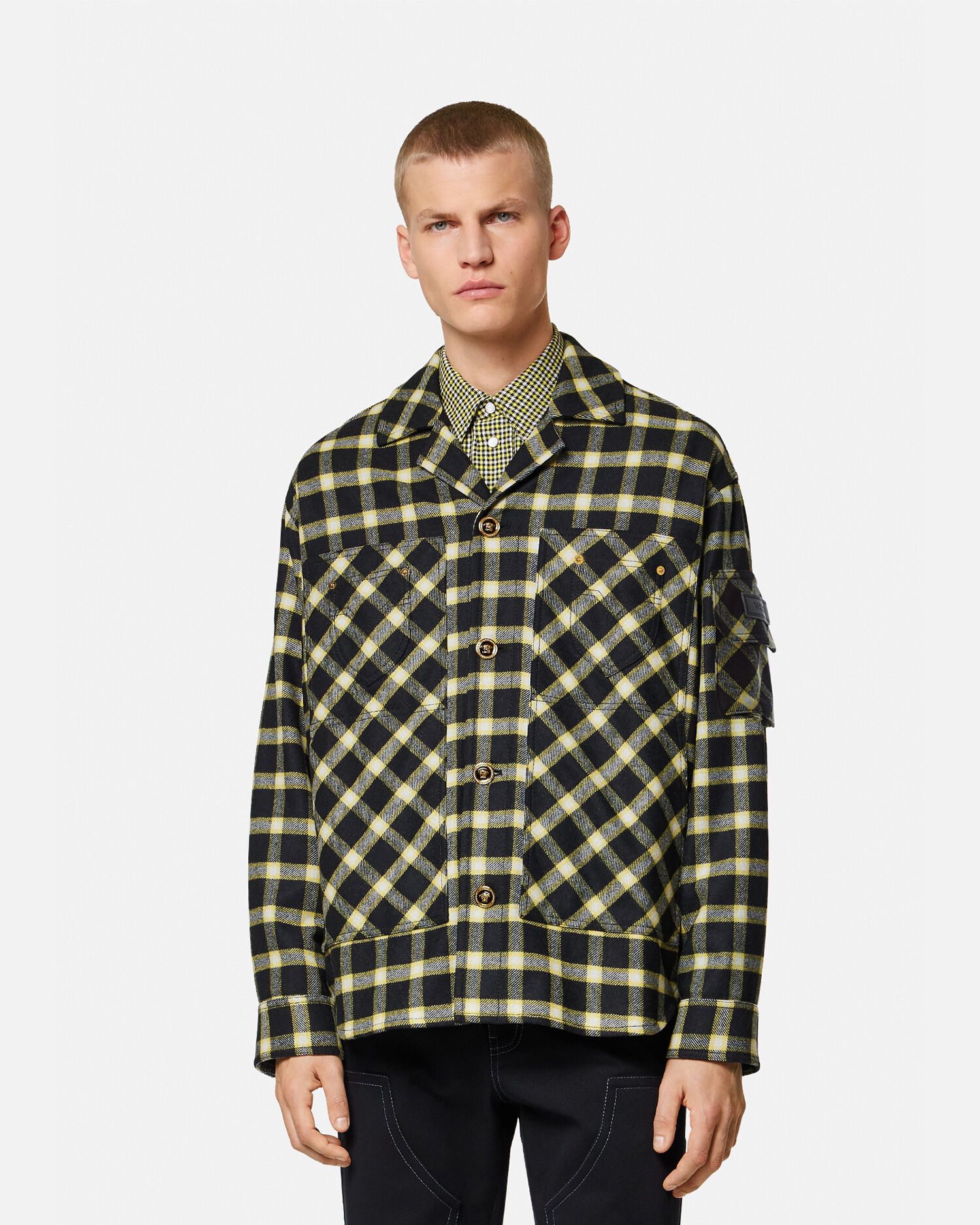 Camicia lana quadri top