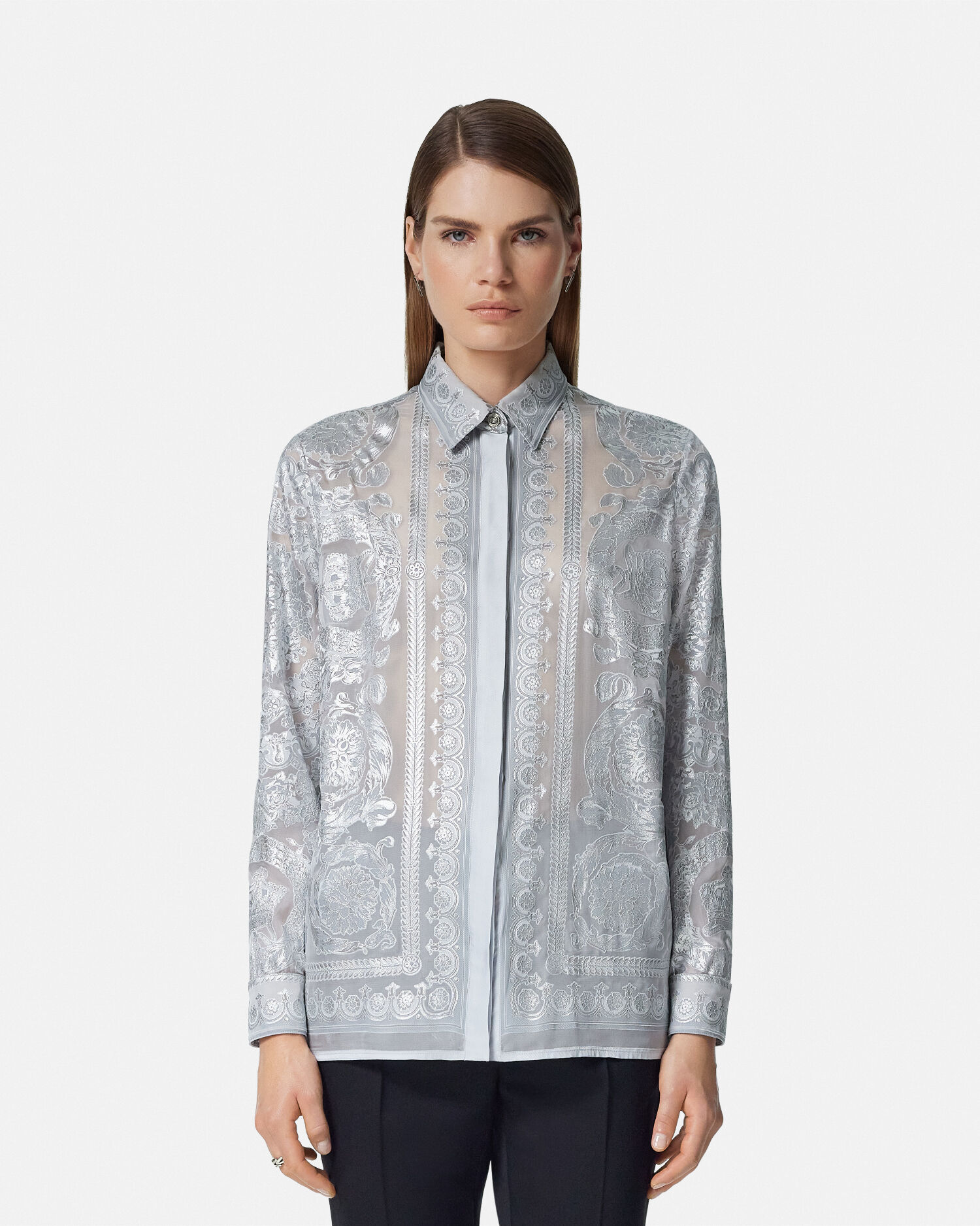 Versace shirt grey online