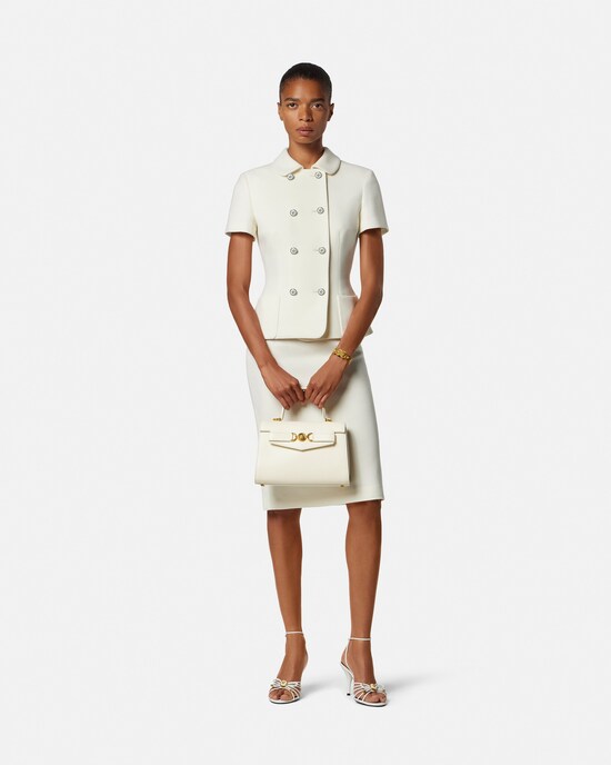 Double-Wool Crêpe Pencil Skirt  White 2