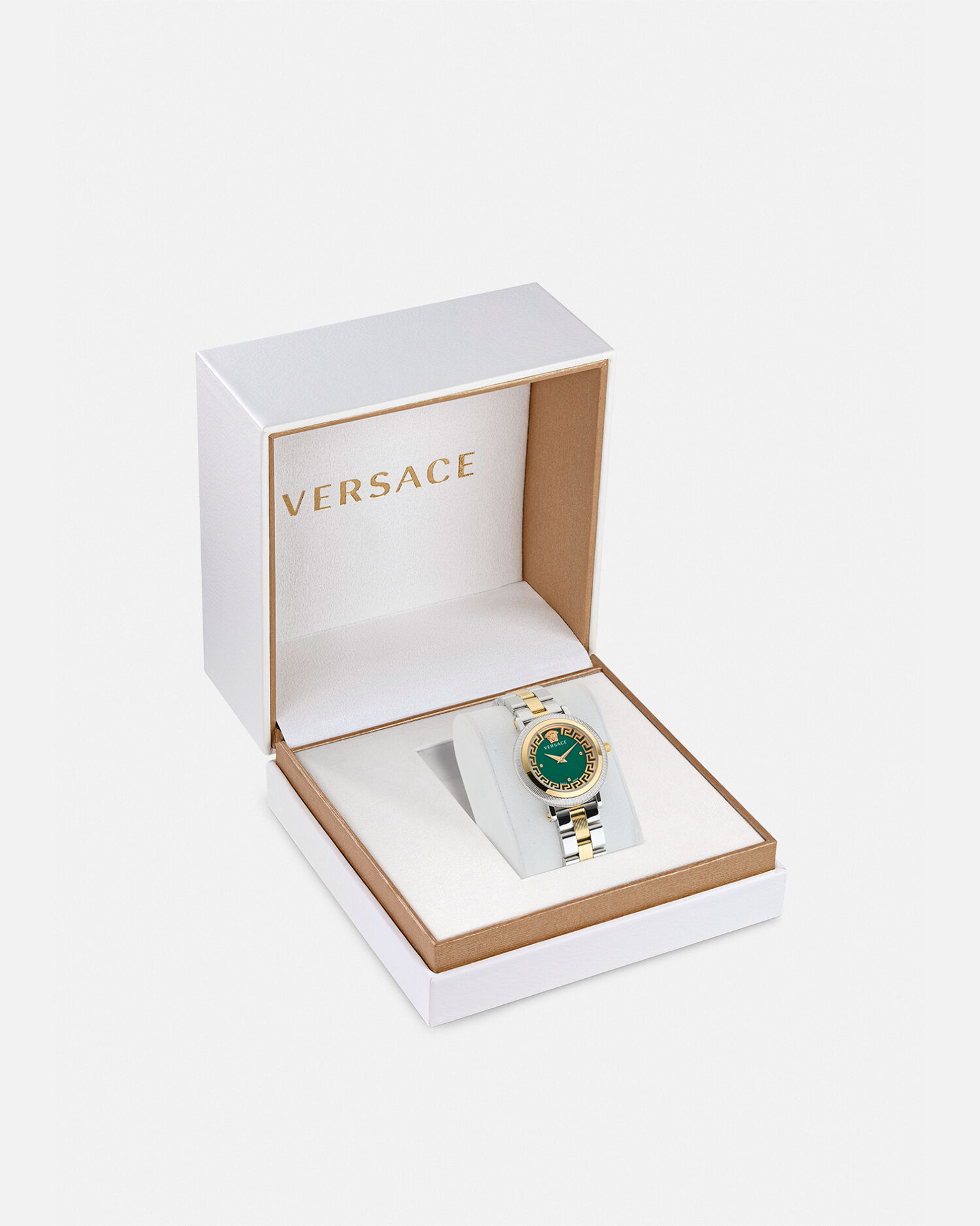 Greca Flourish Watch Gold,Silver | VERSACE US