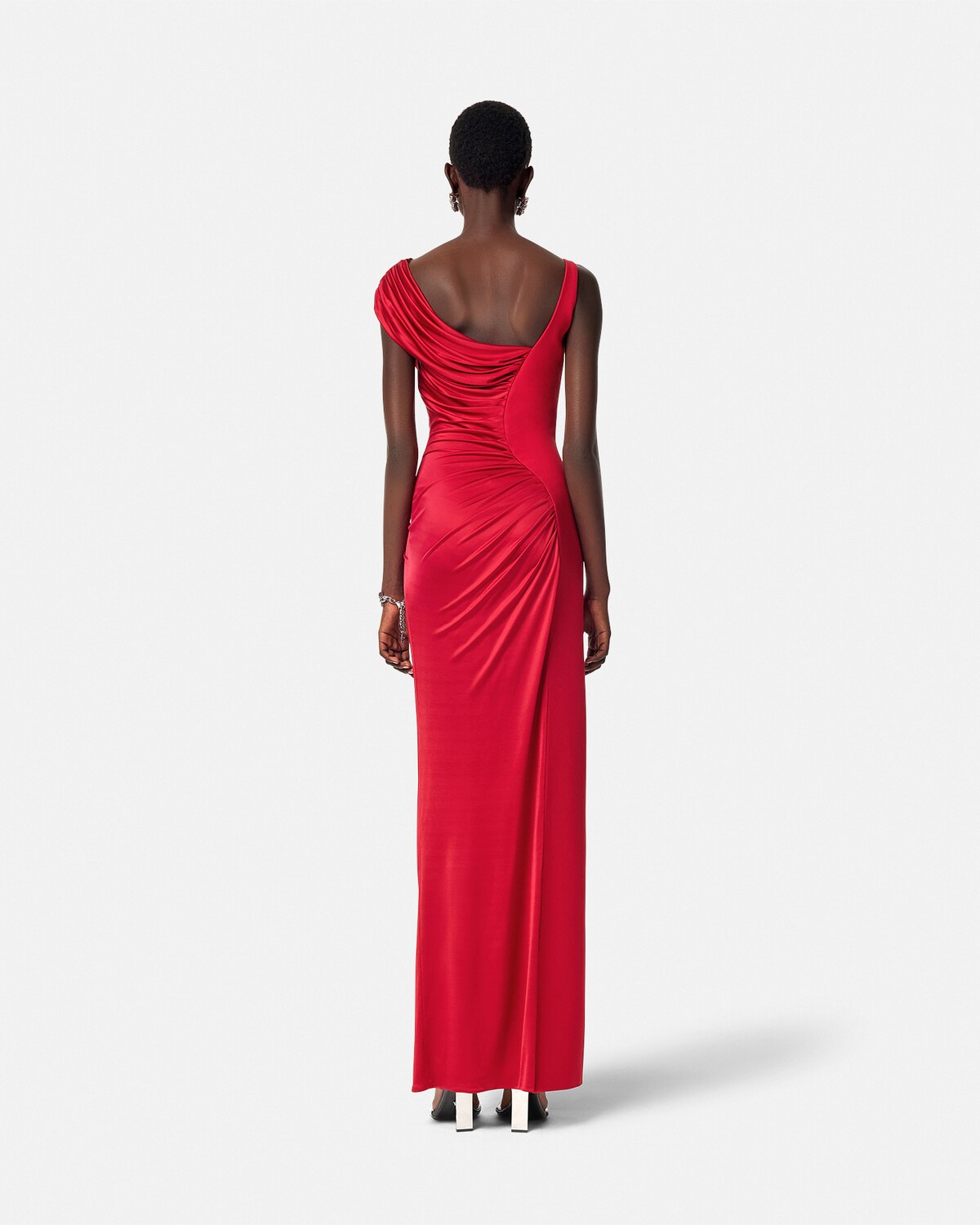 Viscose-Jersey Draped Gown Red 5