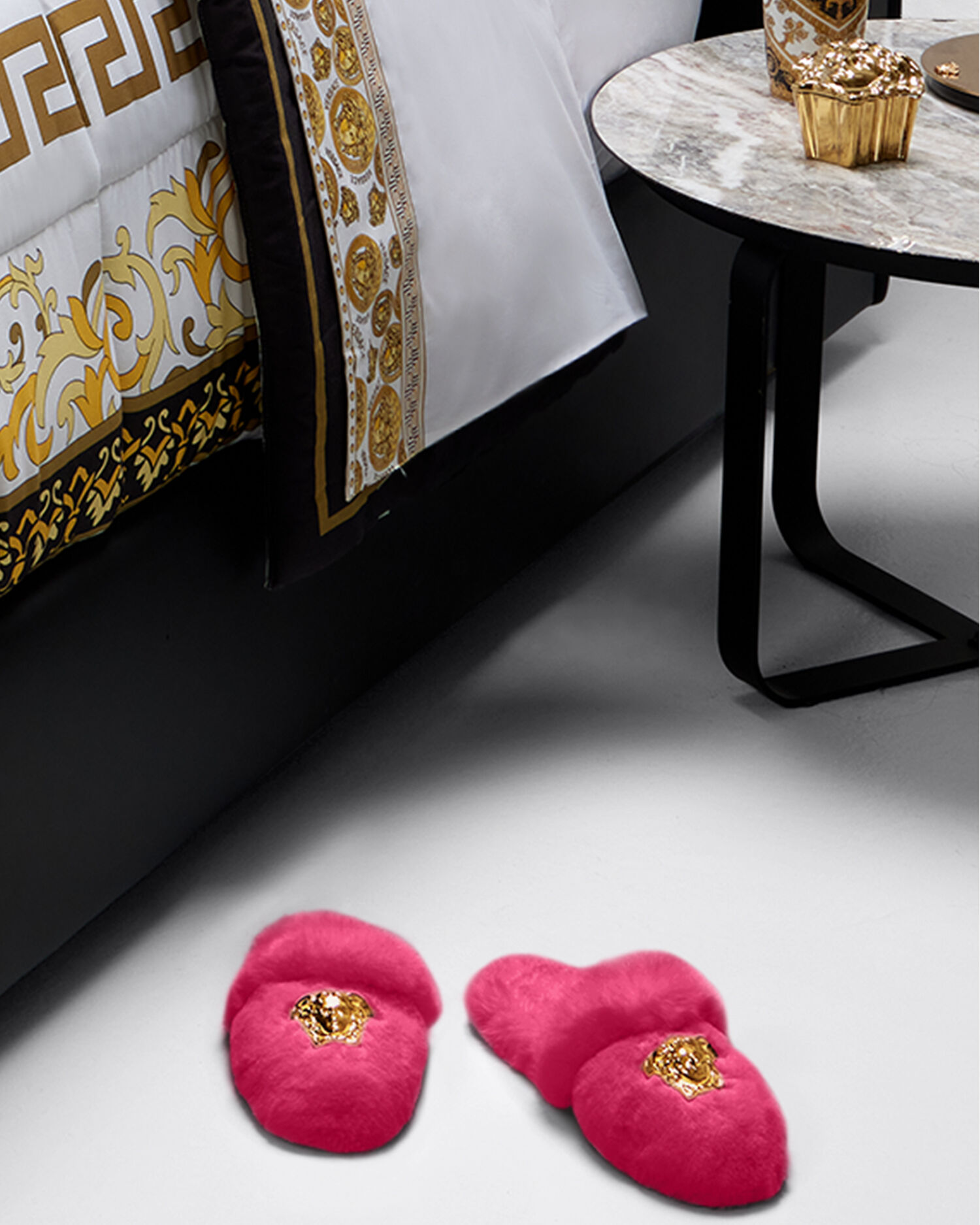 Palazzo Faux Fur Slippers
