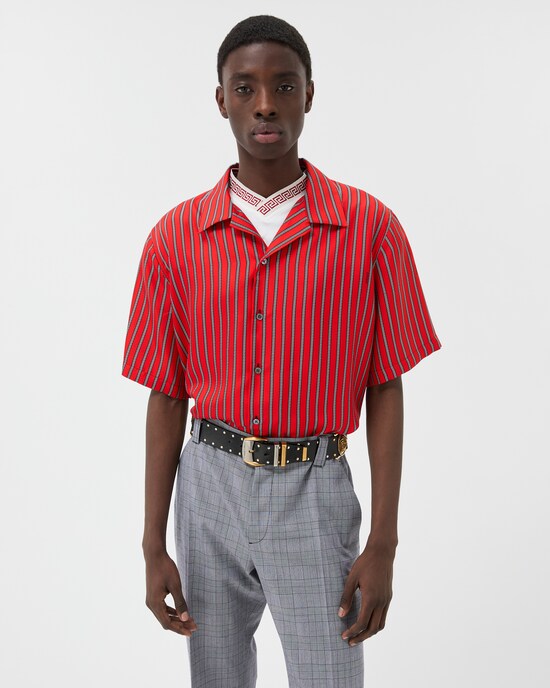 Printed Silk Twill Shirt Red 2