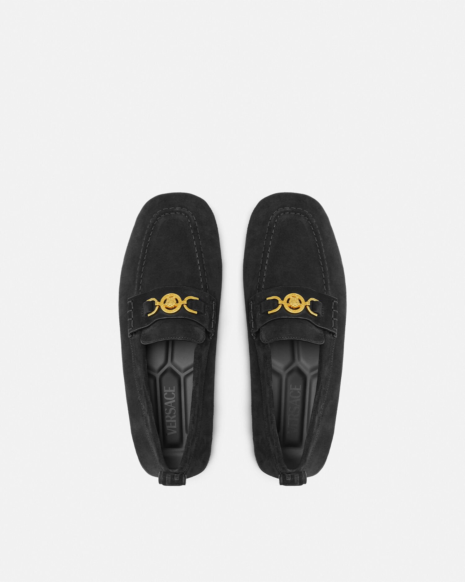 Versace suede loafers discount