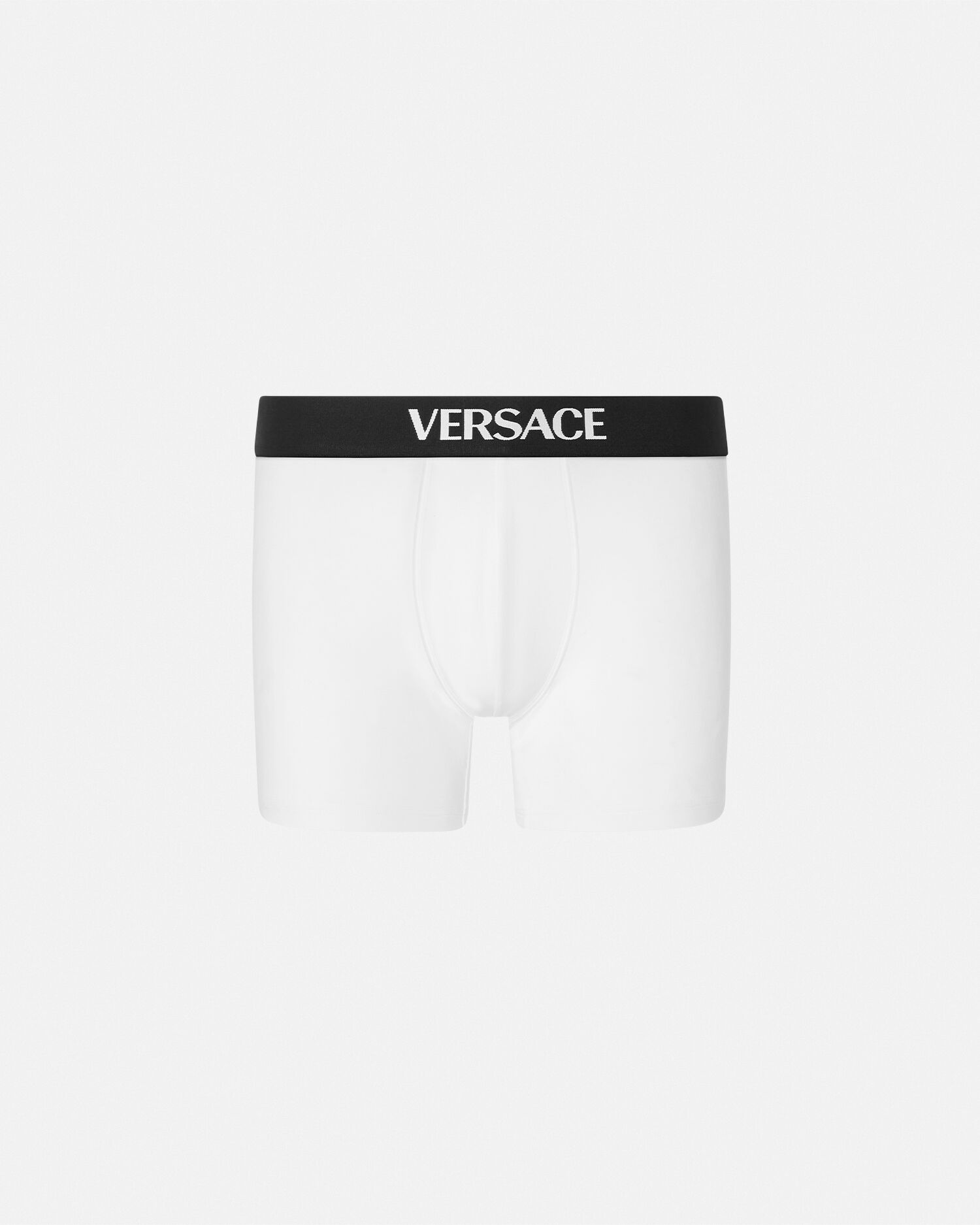 Cotton-Jersey Long Trunks White | VERSACE US