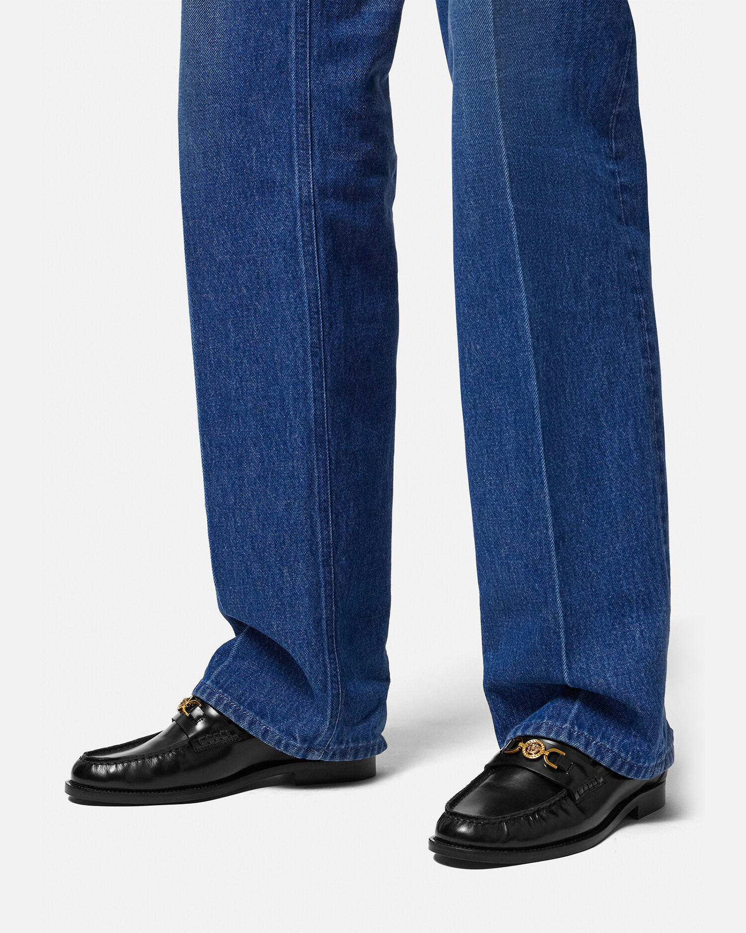 Gold versace loafers best sale