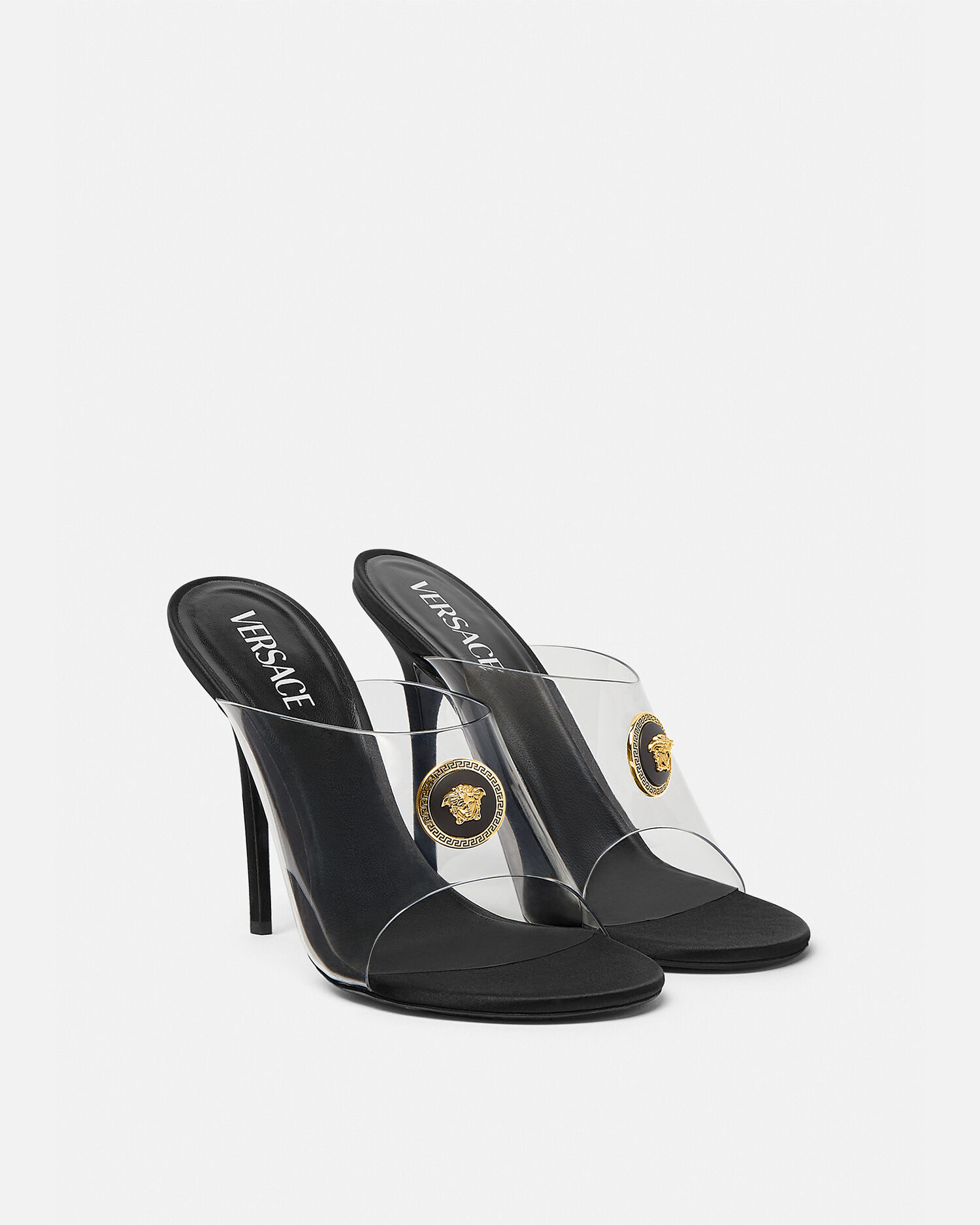 Transparent mules heels online